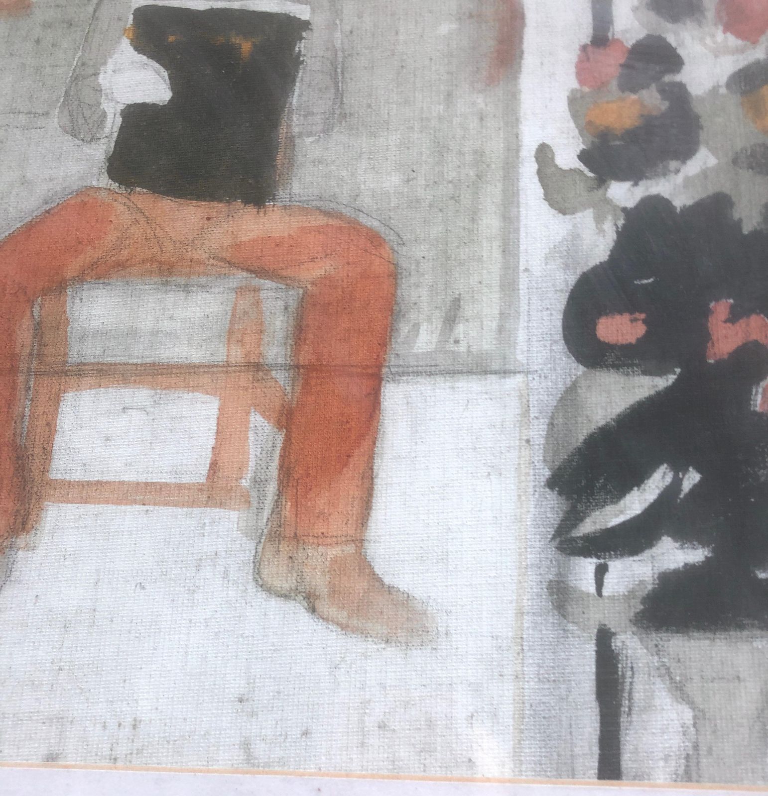 Jordi Curos Self Portrait Mixed Media Painting 1979 photo vinterior