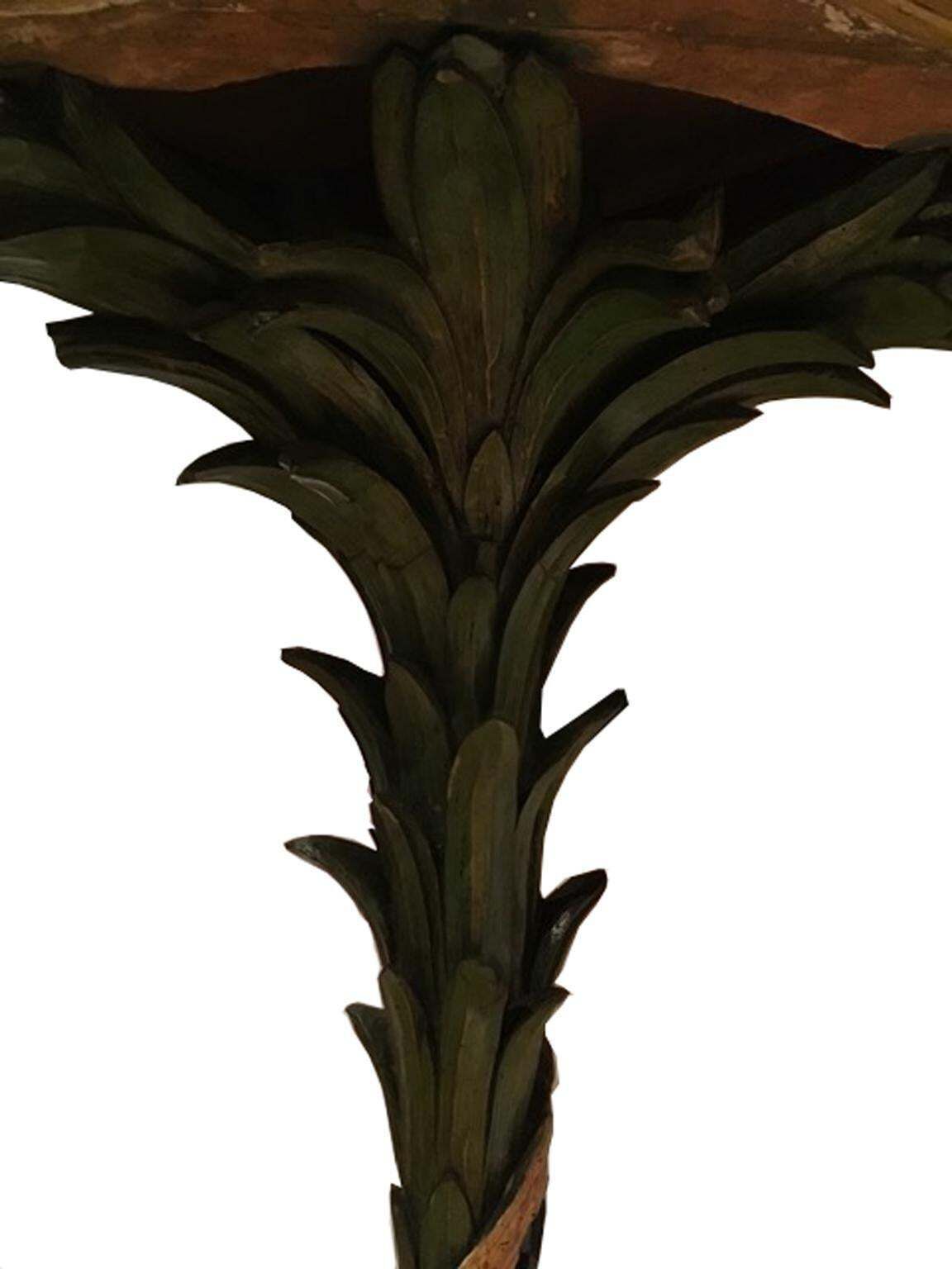 Venice Italy Mid 18th Century Pair Of Corner Console Lacquered Wood Red Marble photo Furniture