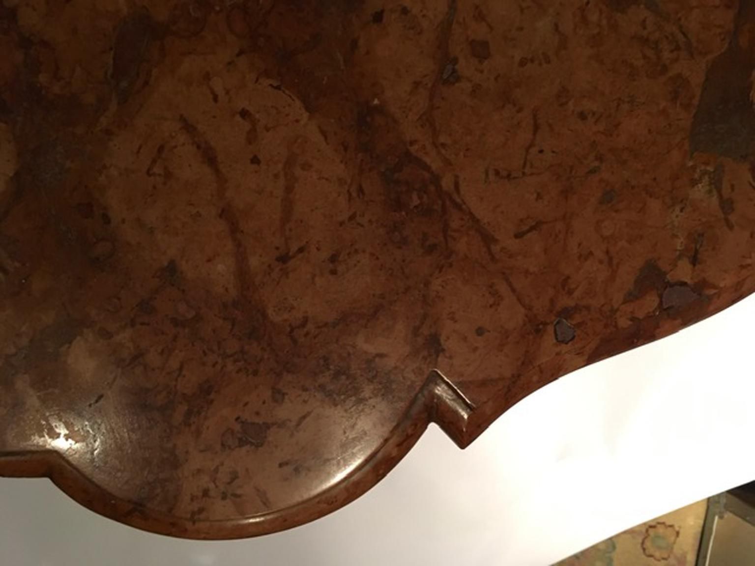 photo furniture Venice Italy Mid 18th Century Pair Of Corner Console Lacquered Wood Red Marble