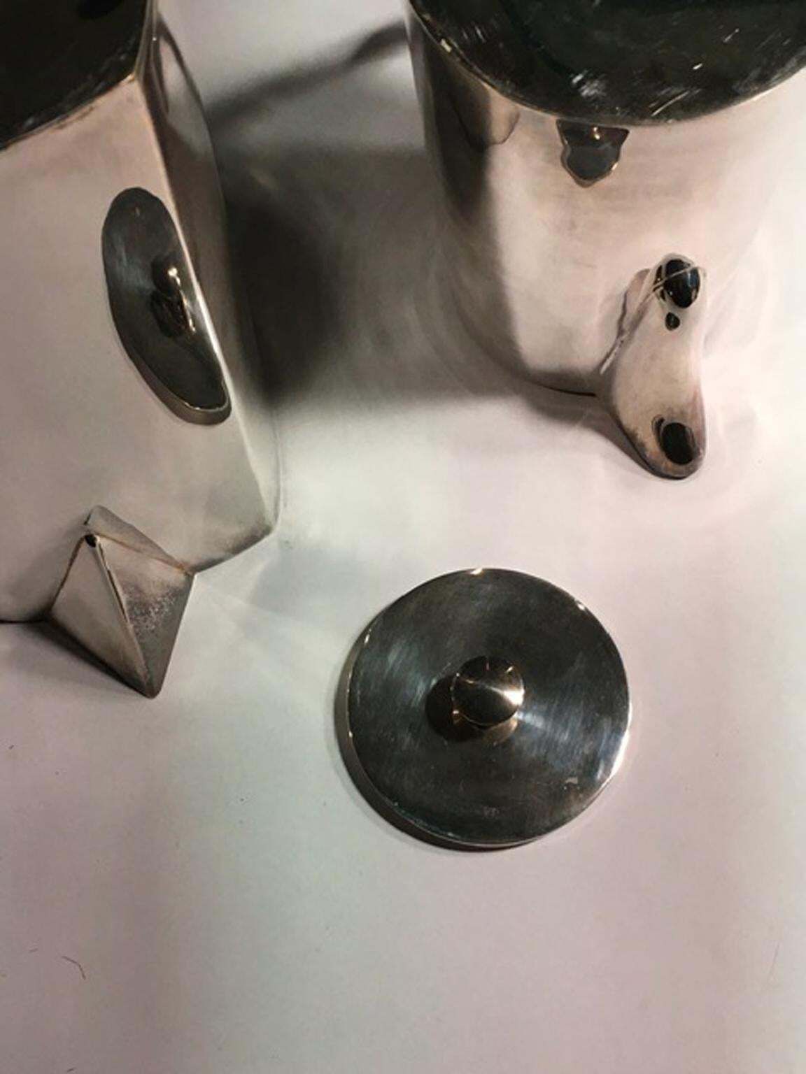 photo for sale Set Of Four Pieces Pair Silver Plate Water Carafes Coffee Pot And Sugar Bowl