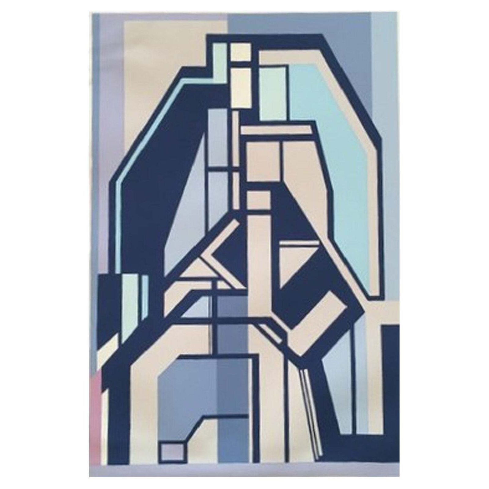 1960 Italy Mid Century Mario Radice Abstract Print On Paper