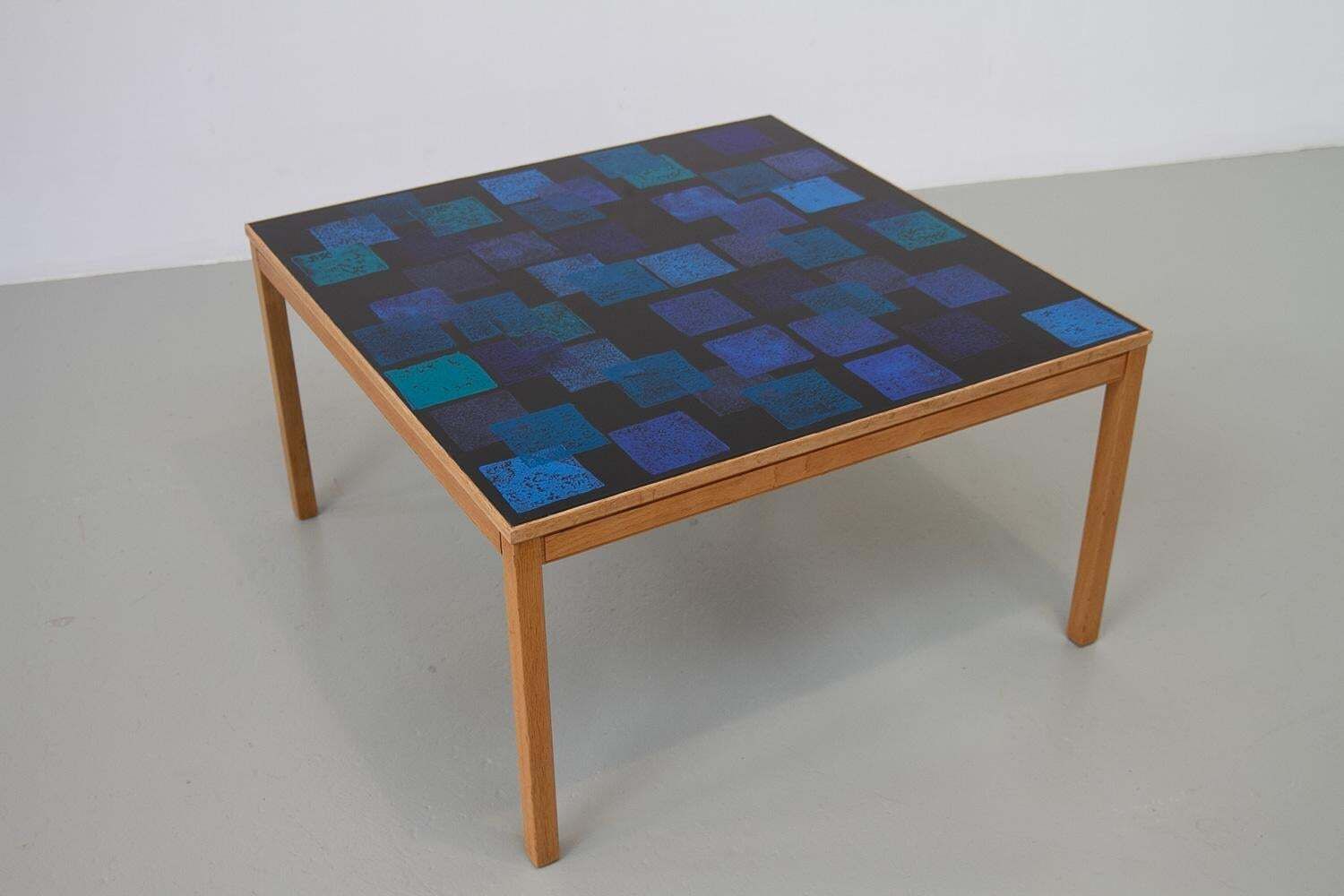 Mid Century Enameled Oak Coffee Table By Törneman For Nk Sweden, 1960s. photo vinterior