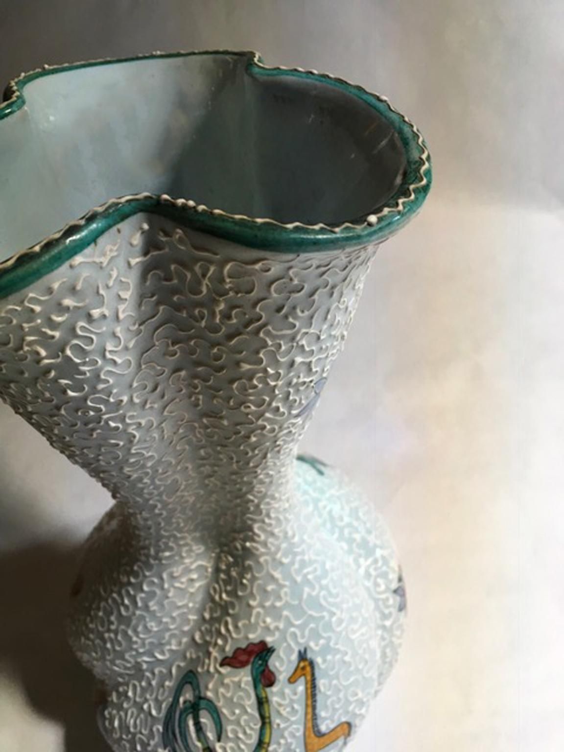 photo vinterior Vase en céramique émaillée blanche, Italie, années 1960