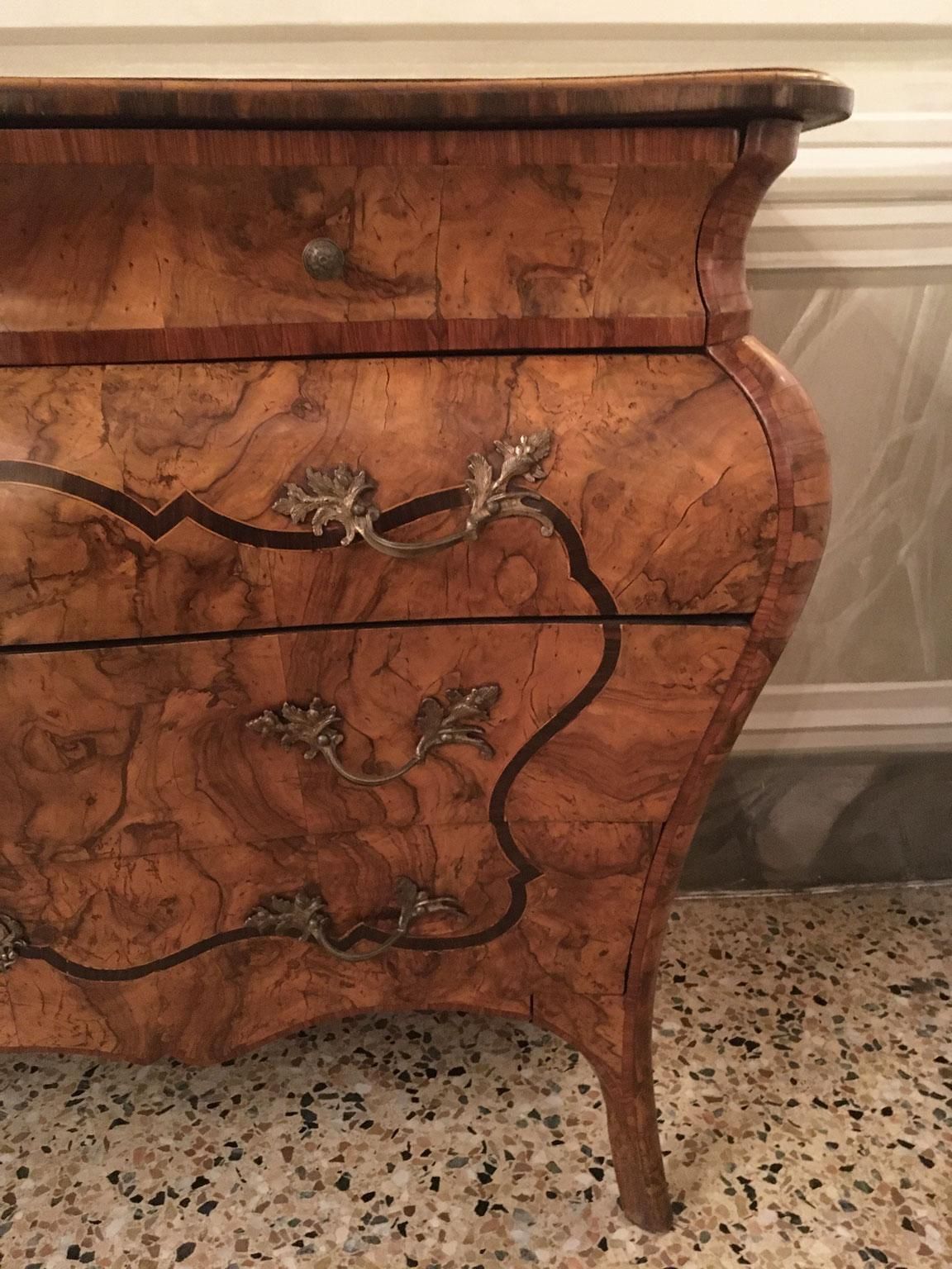 photo furniture 18th C. Italian Lombard Cabinetmakers Baroque Inlaid Walnut Chest Of Drawers