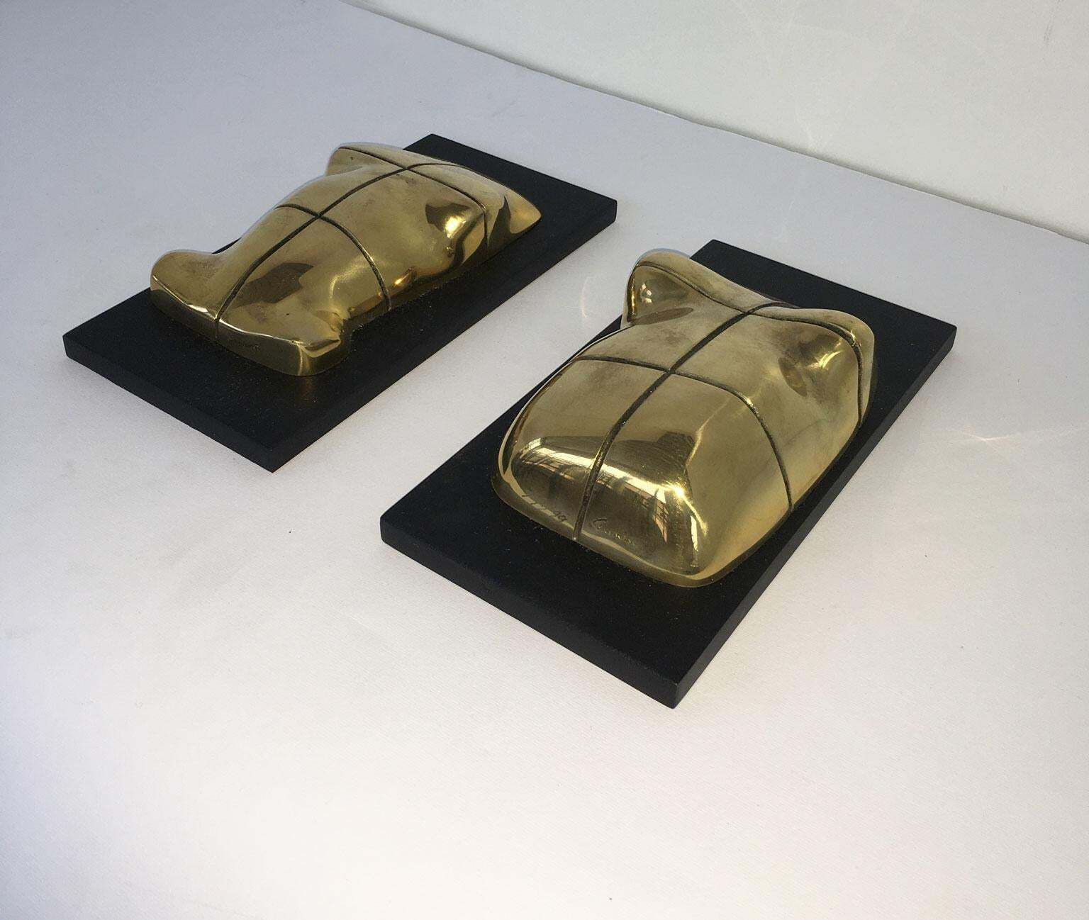 photo buy 1980 Italy Bronze Abstract Sculpture Jiro Sugawara Orizzonte Maschile