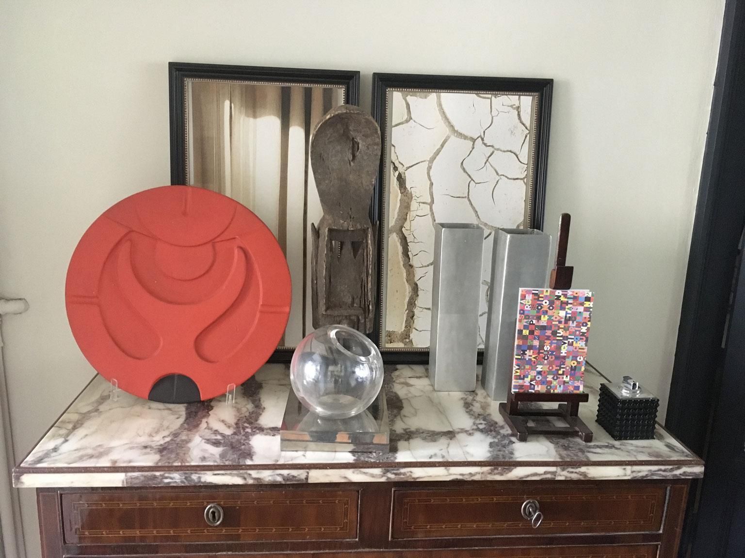 3399.0 Italy Mid Century Modern Orange Terracotta Abstract Sculpture F Sartori Bowl photo