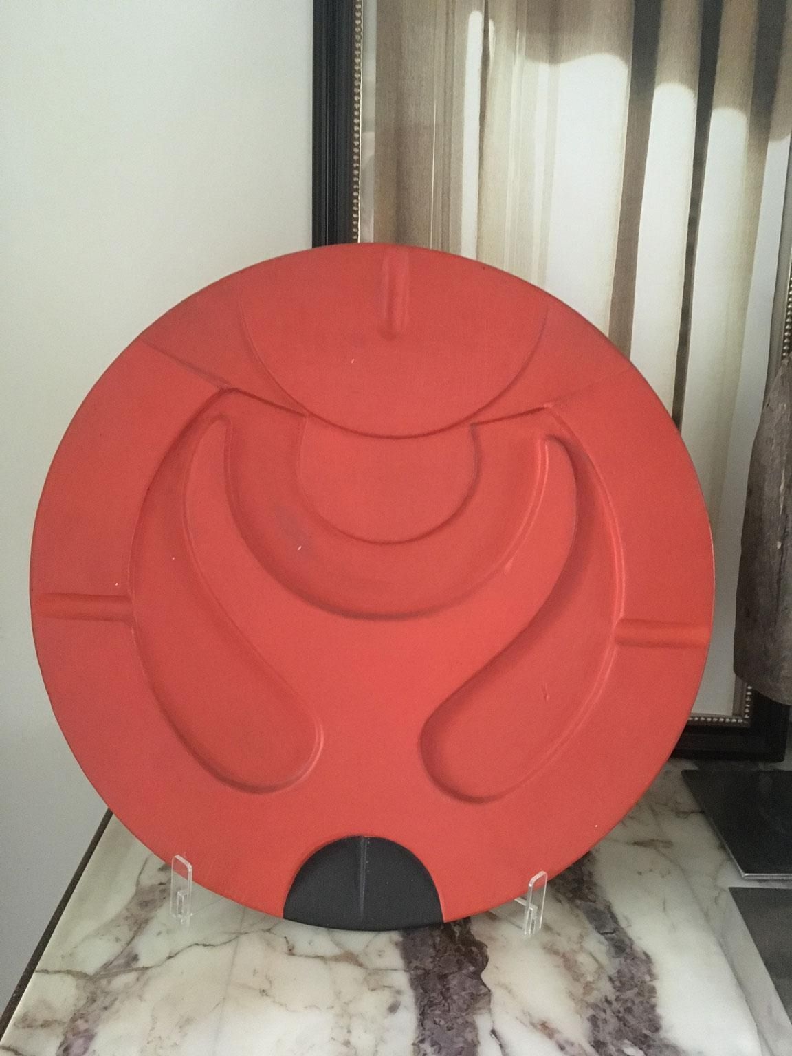 photo buy Italy Mid Century Modern Orange Terracotta Abstract Sculpture F Sartori Bowl