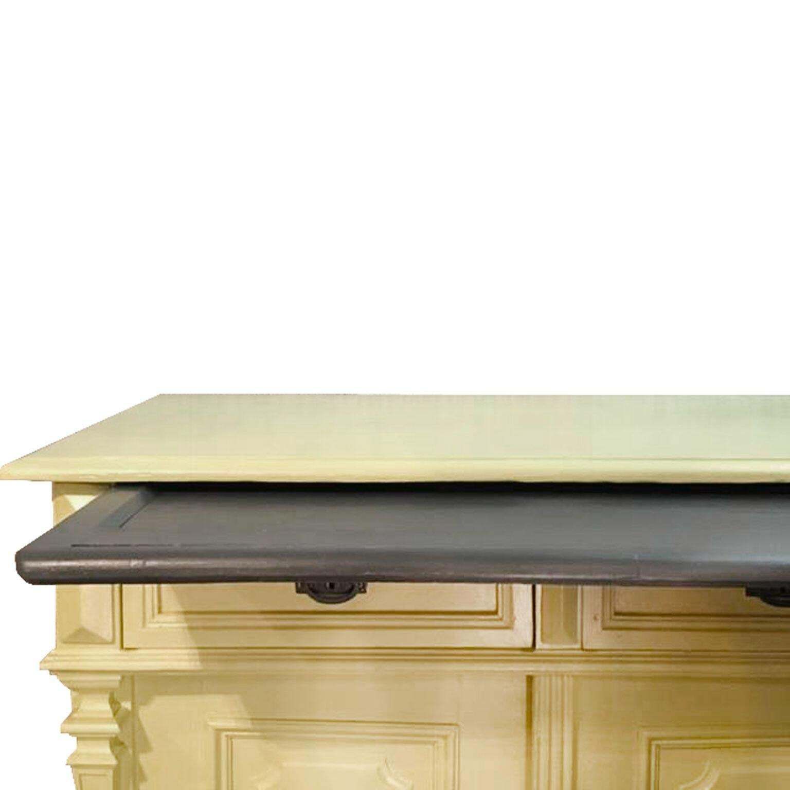 Italy Mid 19th Century Yellow Wood Buffet With Yellow Glass Shelves photo buy