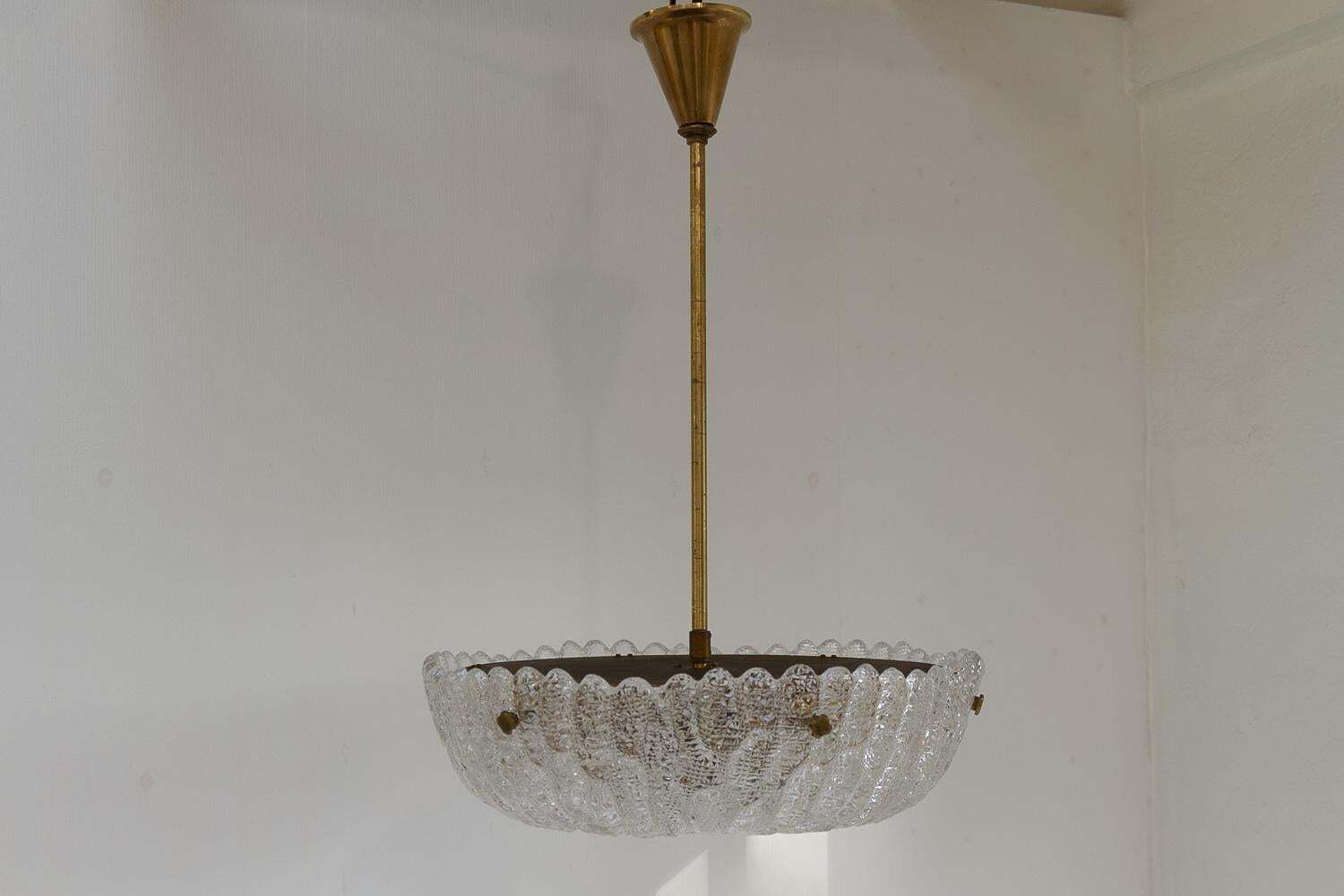 Scandinavian Orrefors Embassy Crystal Chandelier By Carl Fagerlund, 1960s. photo furniture