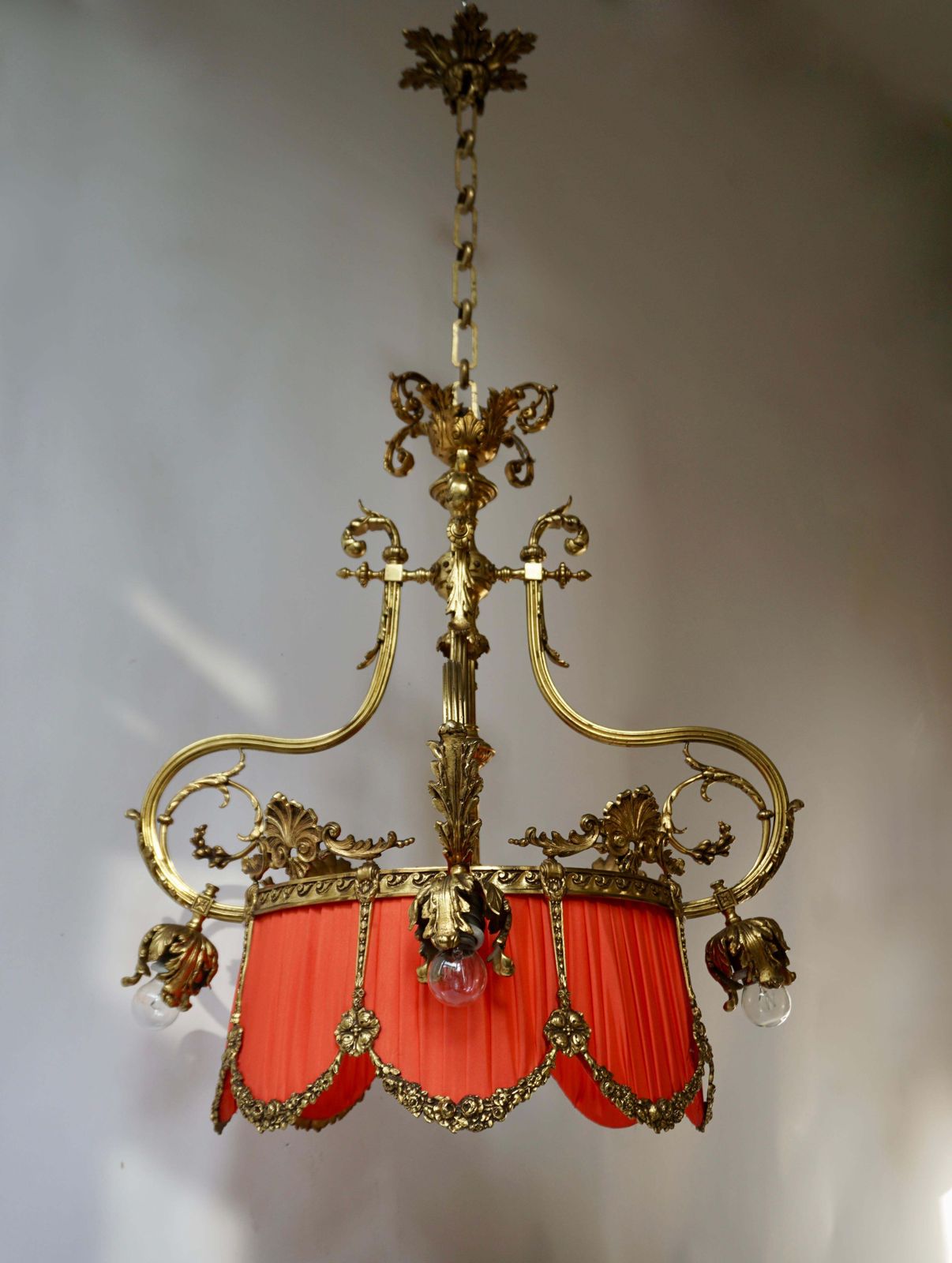 Beautiful Palatial Bronze Chandelier In The Shape Of A Crown photo for sale