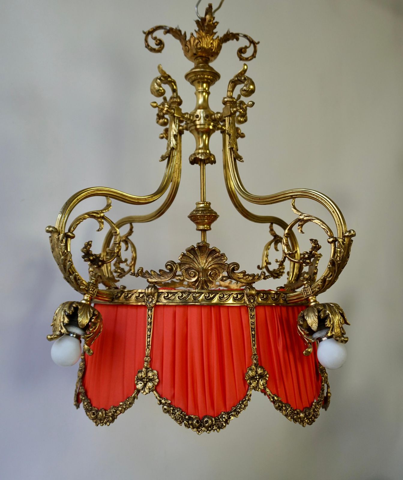 Beautiful Palatial Bronze Chandelier In The Shape Of A Crown photo vintage