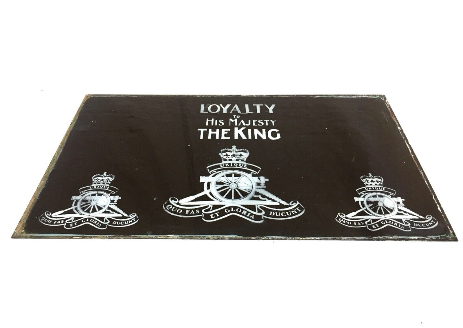 Vintage Glass Window Sign Officers Mess Glass Window Royal Regiment