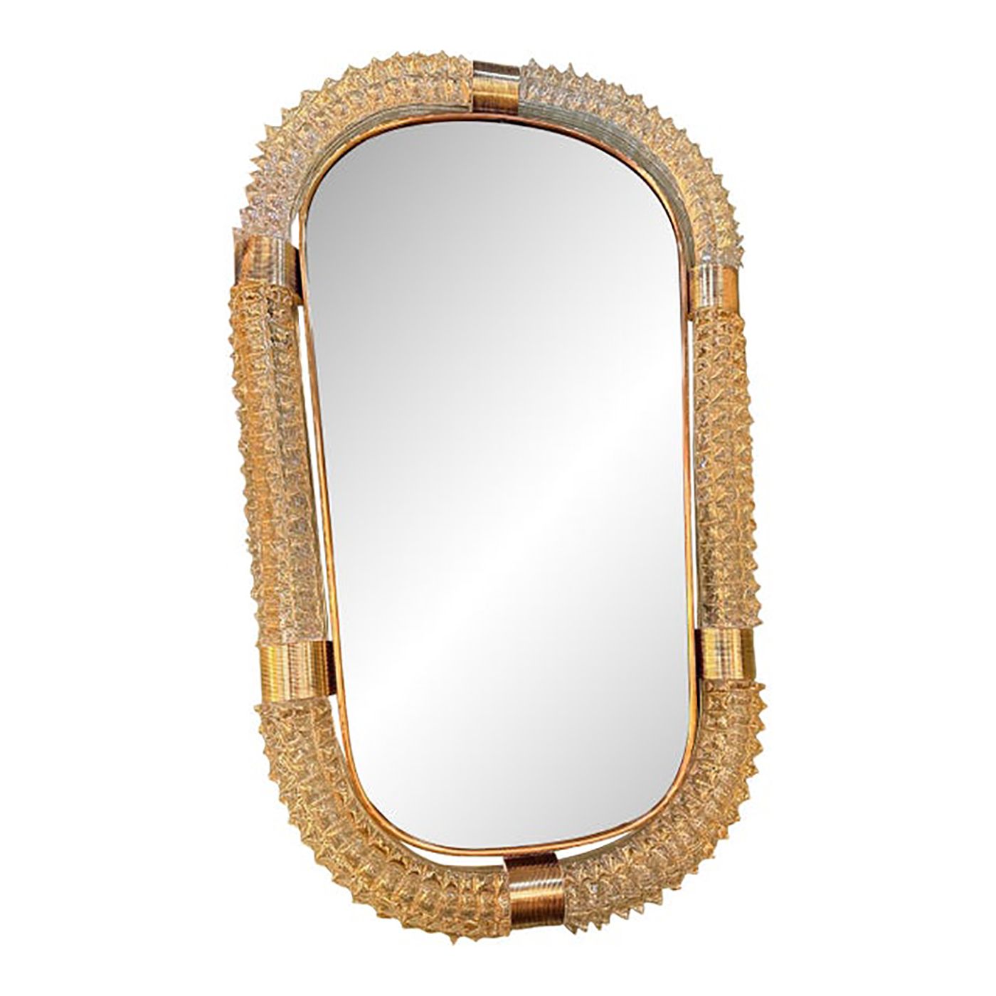 "Rostrato" Murano Style Glass Wall Mirror In Barovier Style