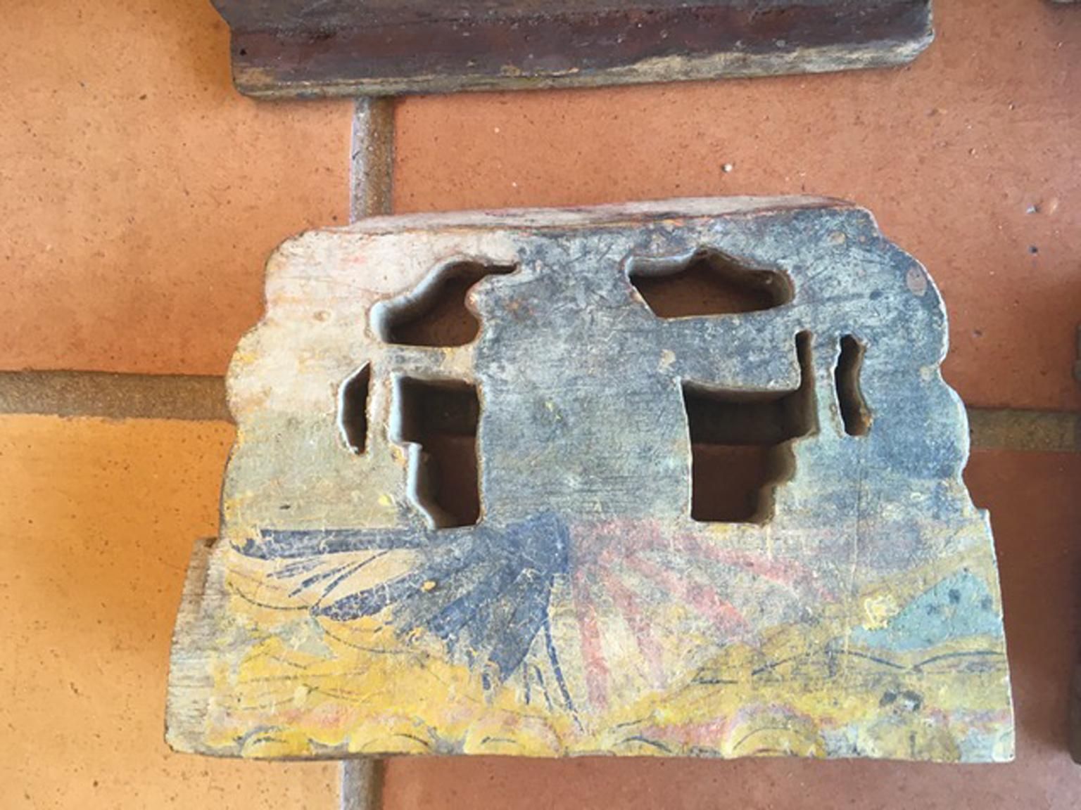 photo for sale Italy Sicily Late 19th Century Set Of 4 Kitchen Wooden Tiles With Rural Scenes