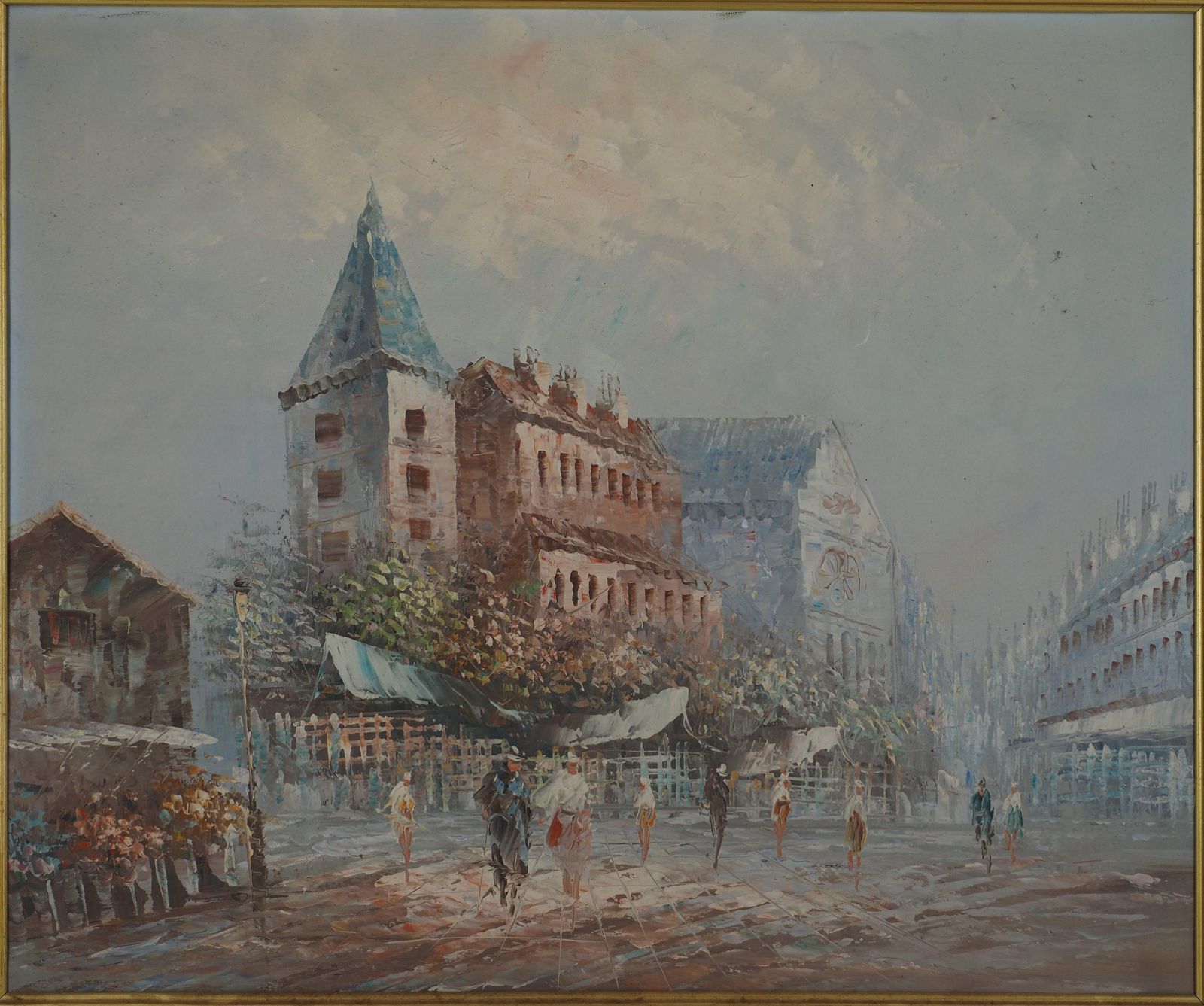 Afternoon In The City   Oil On Canvas With Frame photo furniture