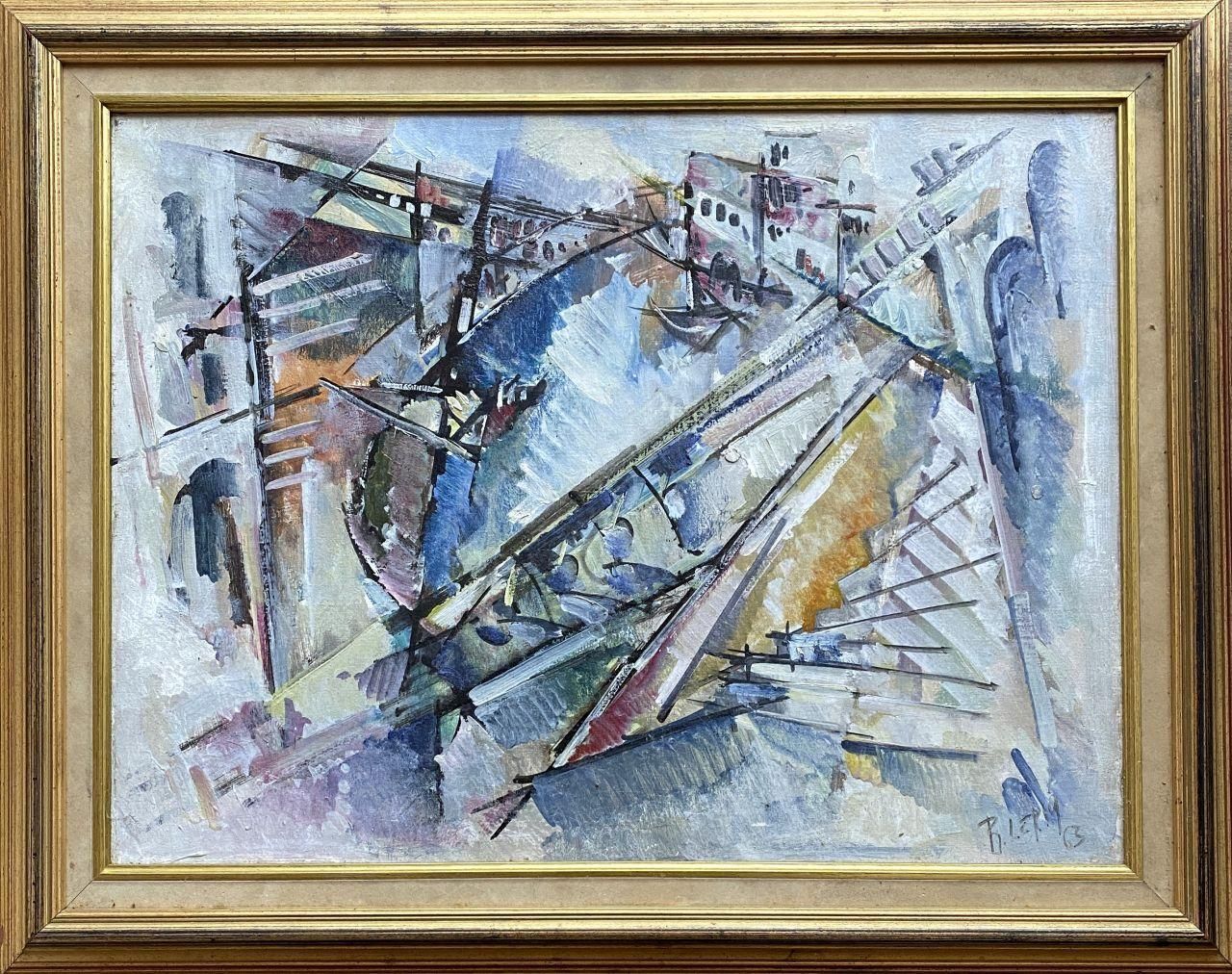 Roger Lersy Grand Canal Of Venice   Original Oil On Canvas Hand Signed 1963