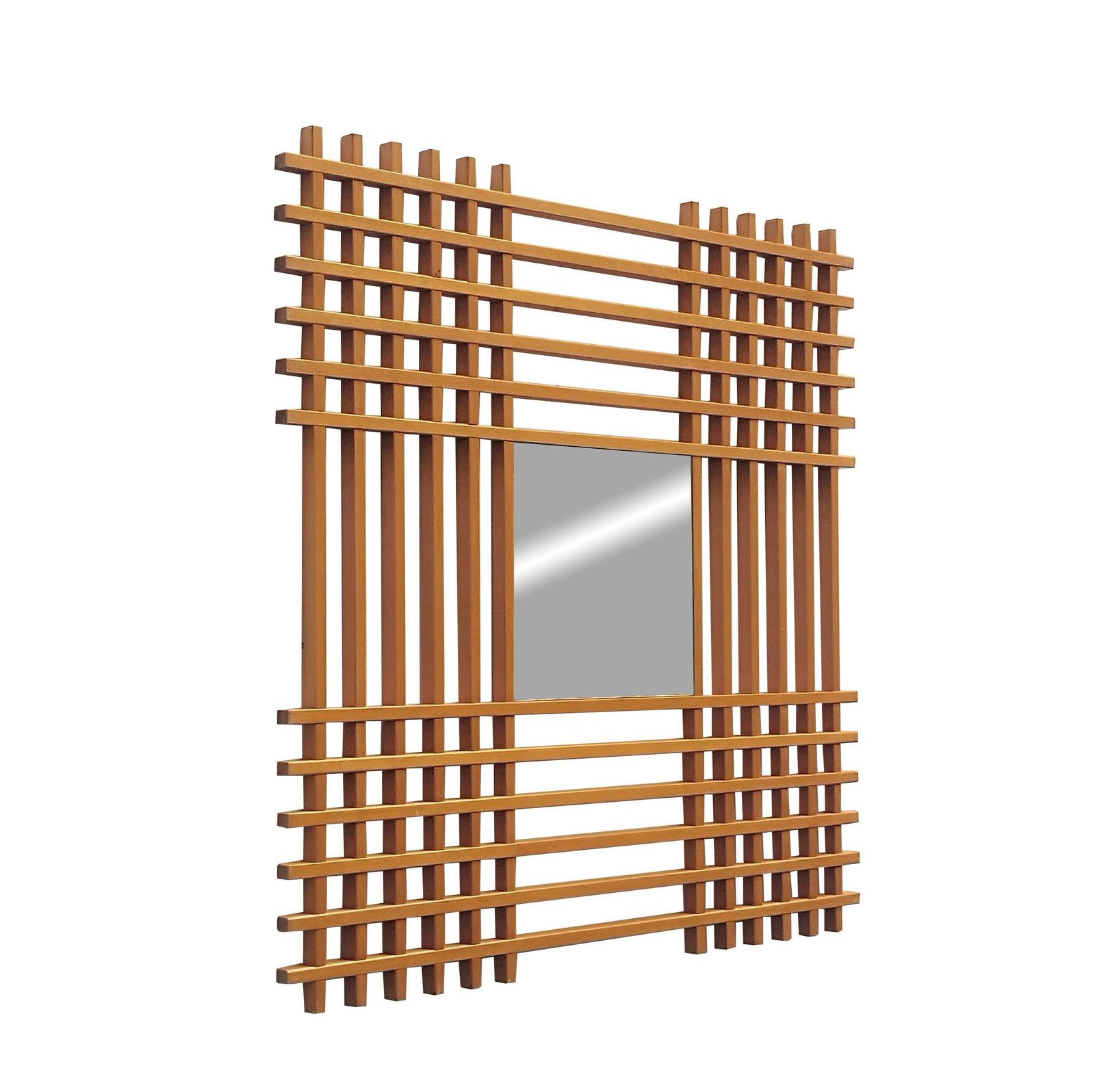 Ettore Sottsass For Santambrogio & De Berti "Oak" Wood Wall Mirror, Italy 1960s photo furniture
