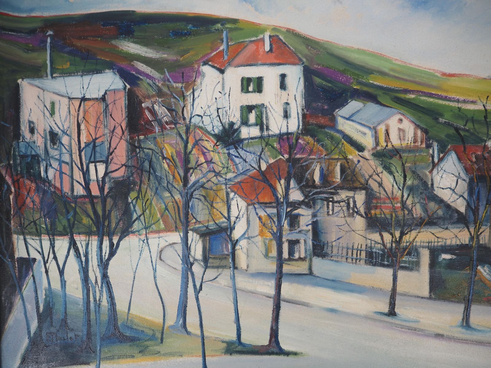 Normandy : Small Traditional Village   Oil Painting On Canvas   Signed photo for sale
