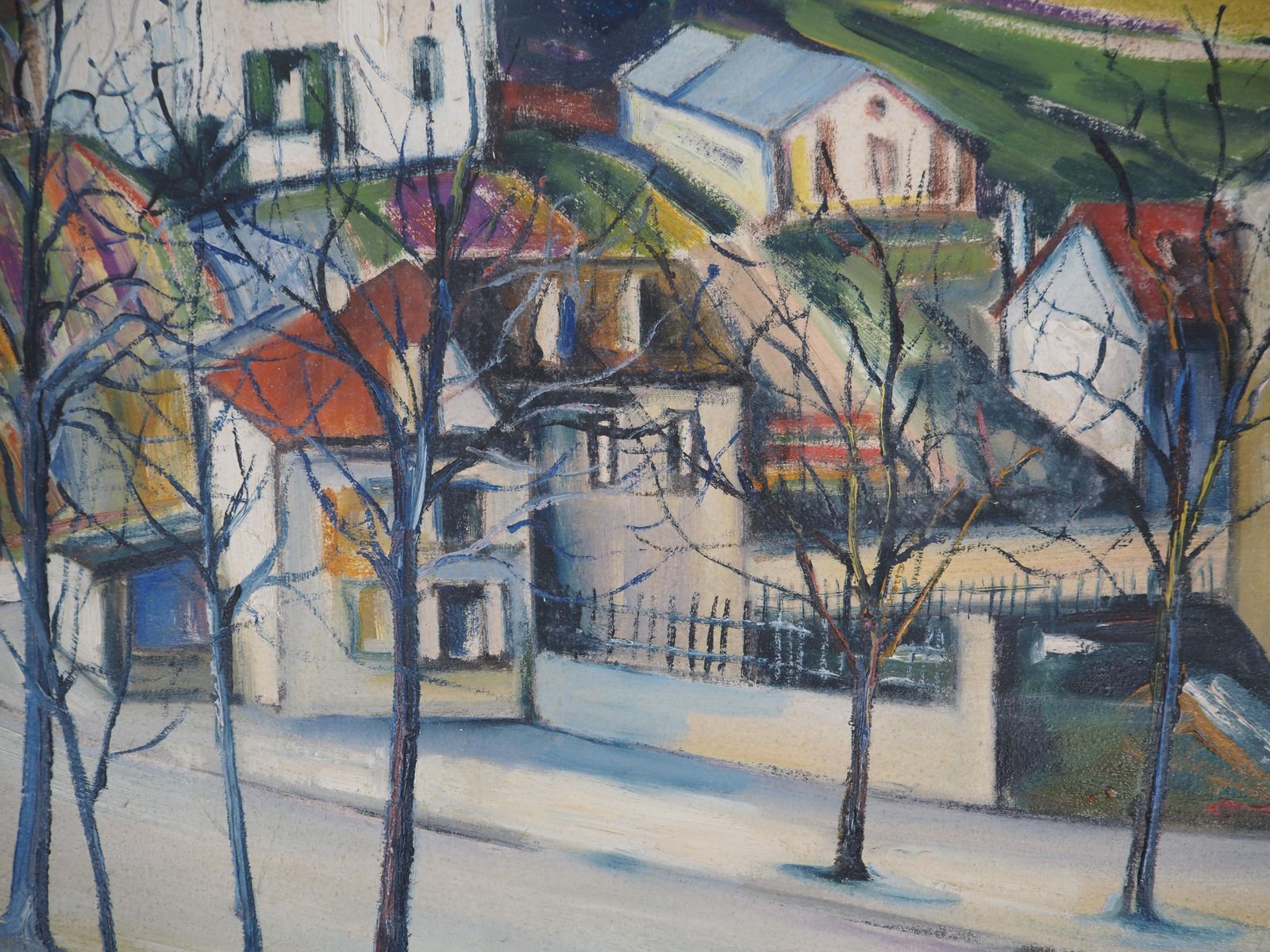 Normandy : Small Traditional Village   Oil Painting On Canvas   Signed photo 4113.0