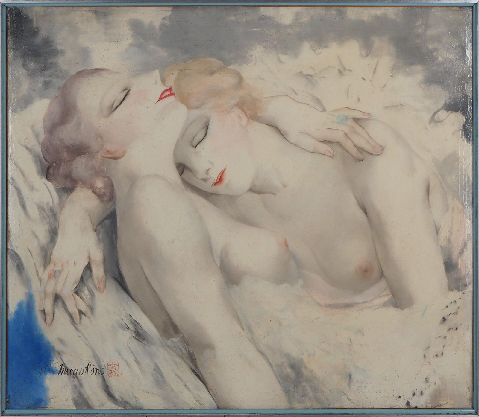 Asleep Ballerinas   Original Oil On Canvas   Signed photo furniture