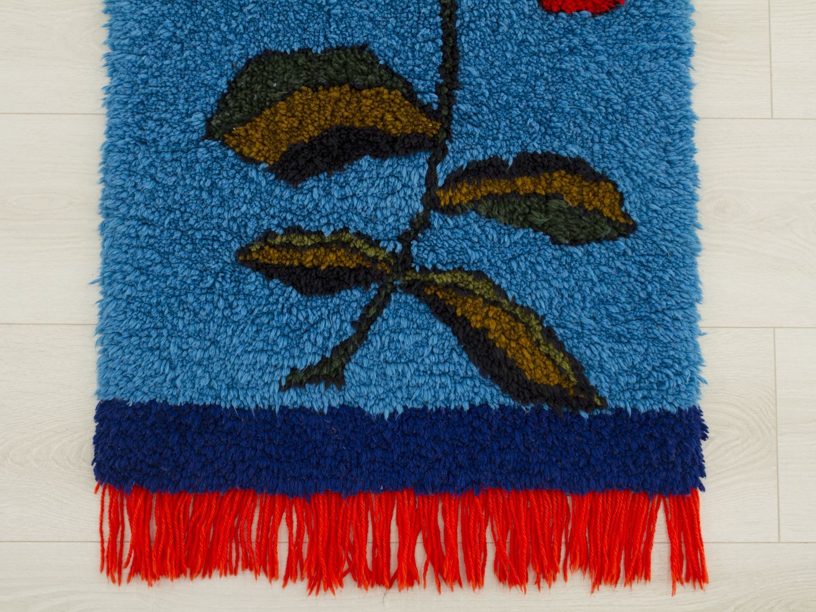 Vintage Mid Century Floral Wall Tapestry, Handmade, 1970s photo for sale