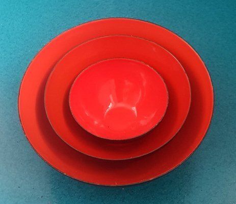 Enamelled Krenit Bowls By Herbert Krenchel For Torben ørskov, 1950s, Set Of 4 photo Home Decor