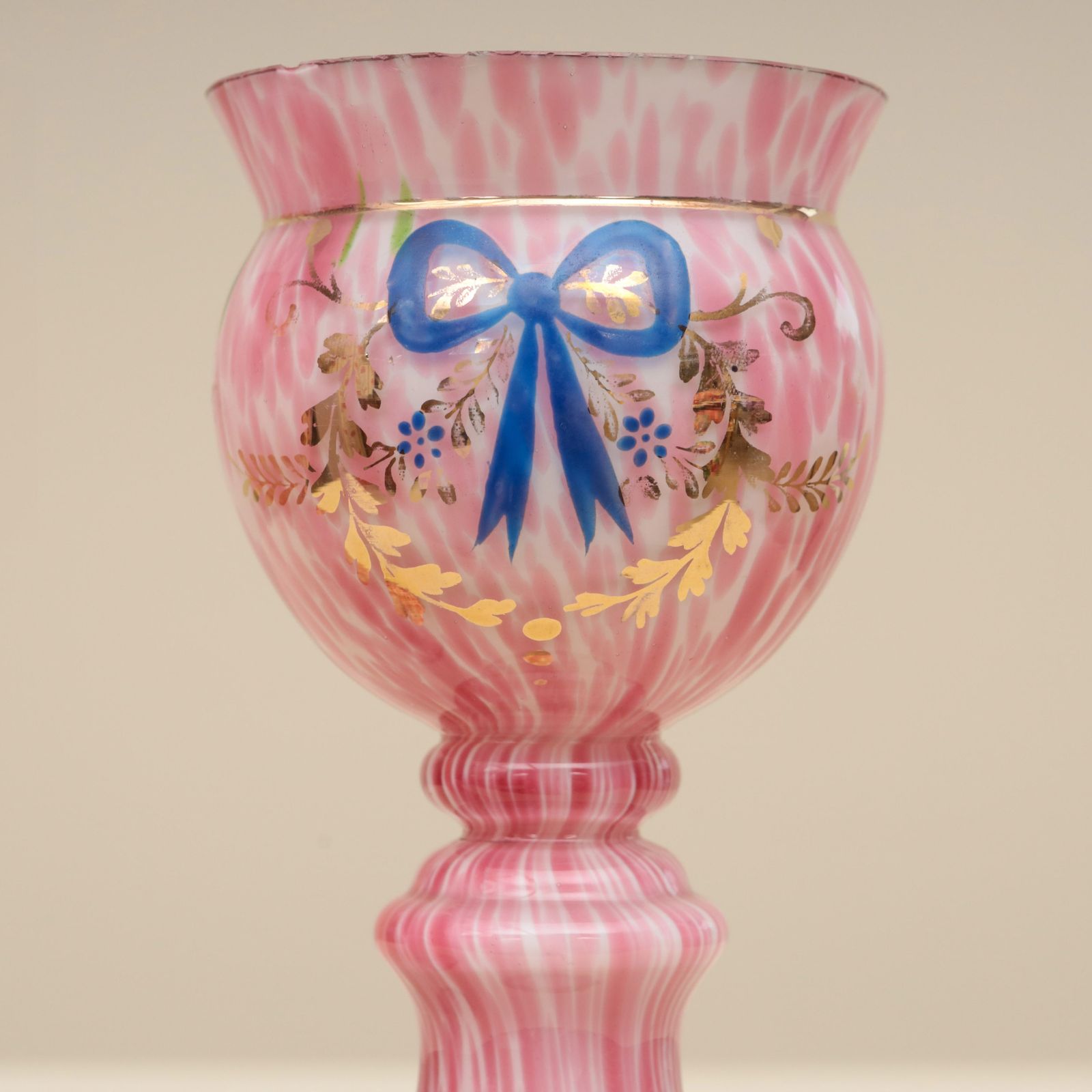 A Pair Of 2oth Century Splatter Glass Vases photo for sale