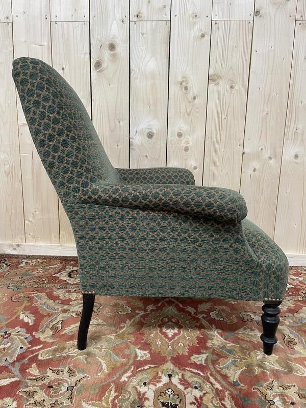 Fauteuil Bergère époque Napoléon III Velours Vert photo Furniture
