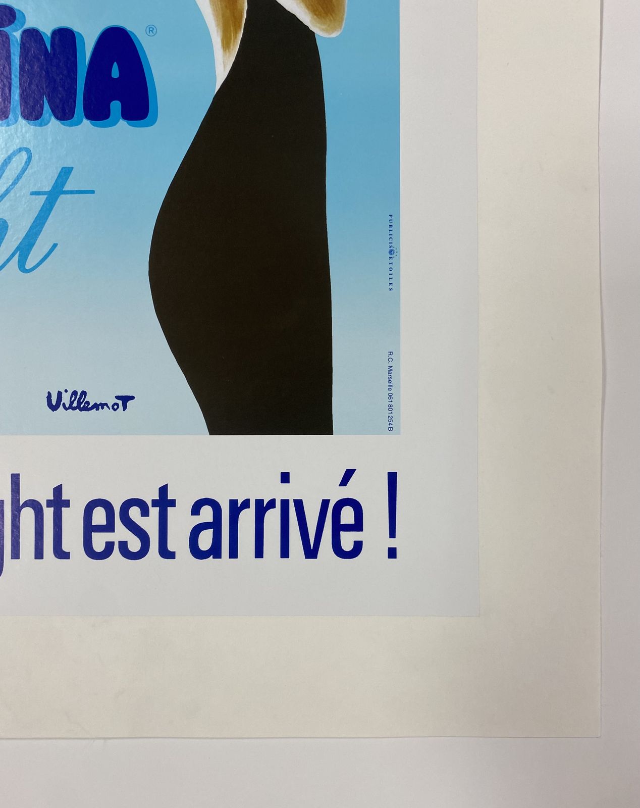 Bernard Villemot, C.A. 1980s   Orangina Light   Original Vintage Poster Cm 60 X 40 photo vintage