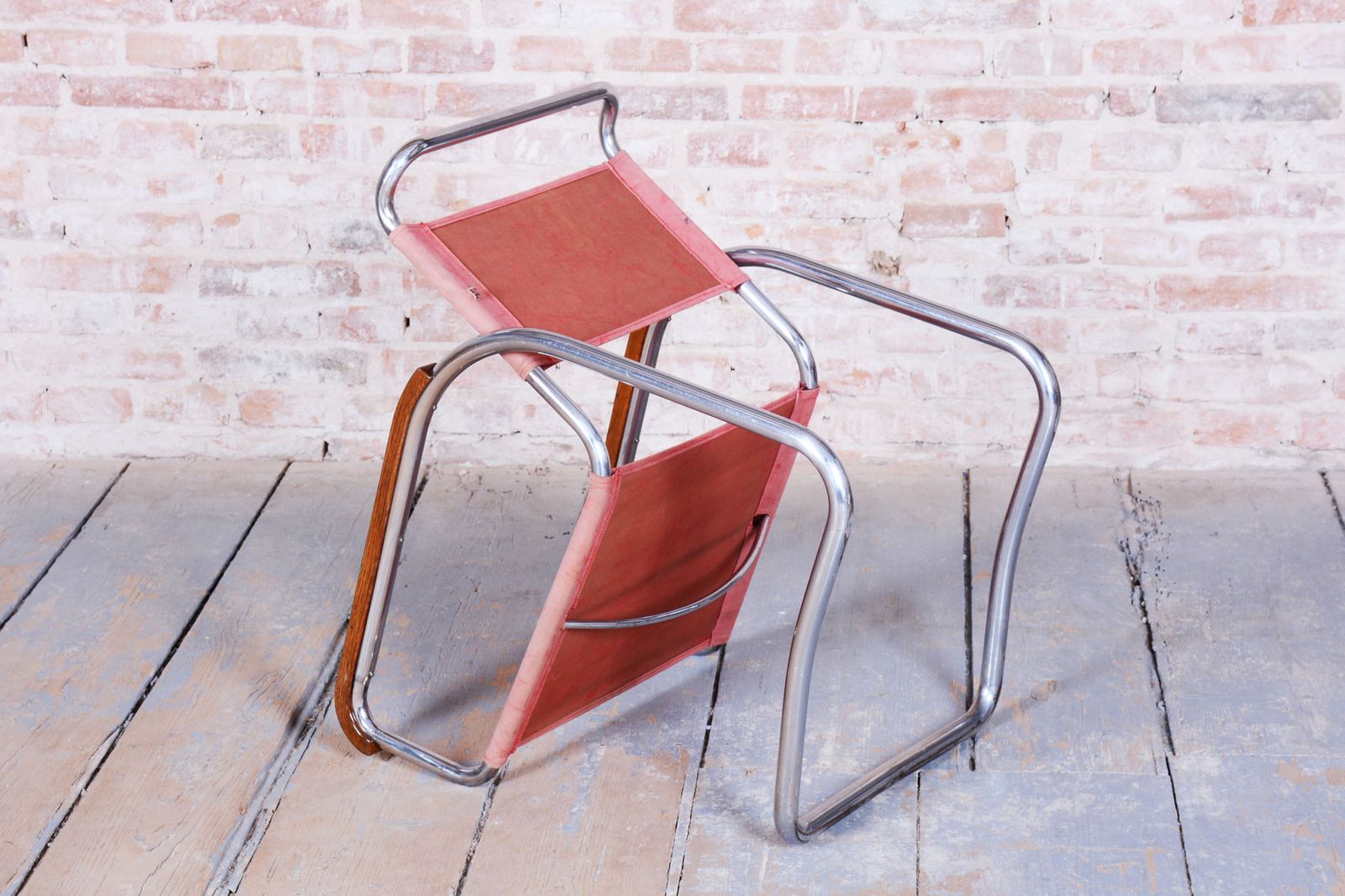 Original Bauhaus Chair, By J. Halabala, Up Zavody, Beech, Chrome, Czech, 1930s photo for sale