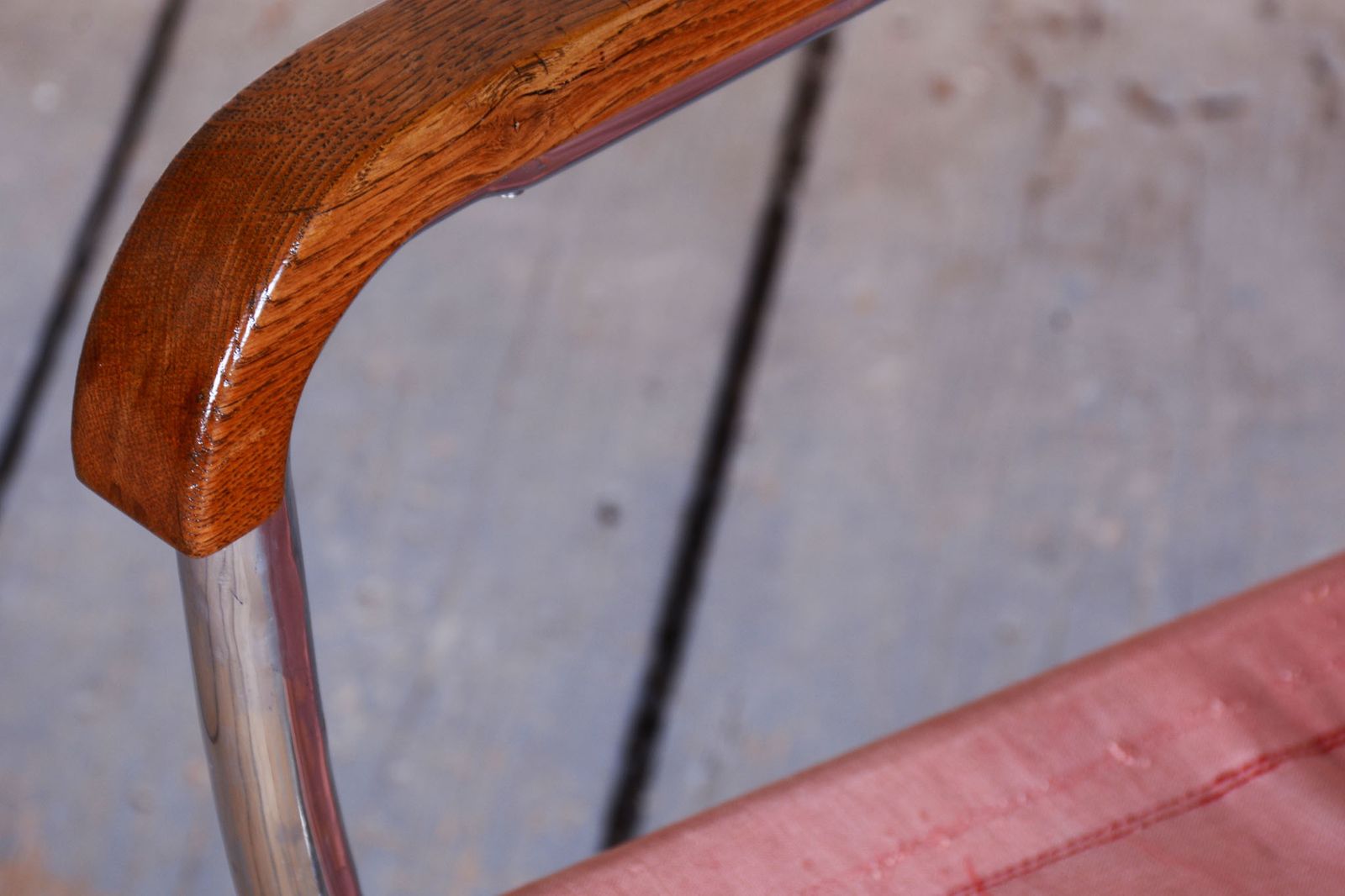 Furniture Original Bauhaus Chair, By J. Halabala, Up Zavody, Beech, Chrome, Czech, 1930s photo