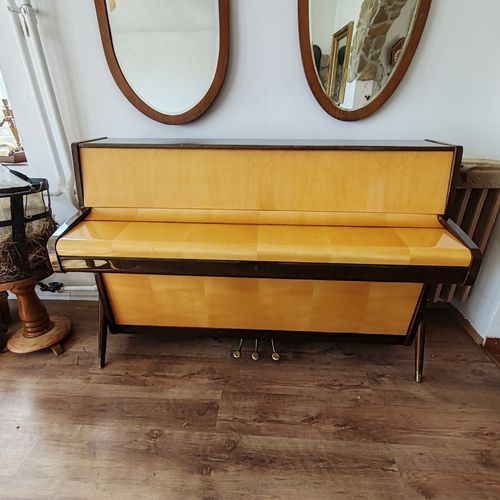 Rare 1957 Sauter Acoustic Piano – Mid Century Walnut & Maple, German Design photo furniture