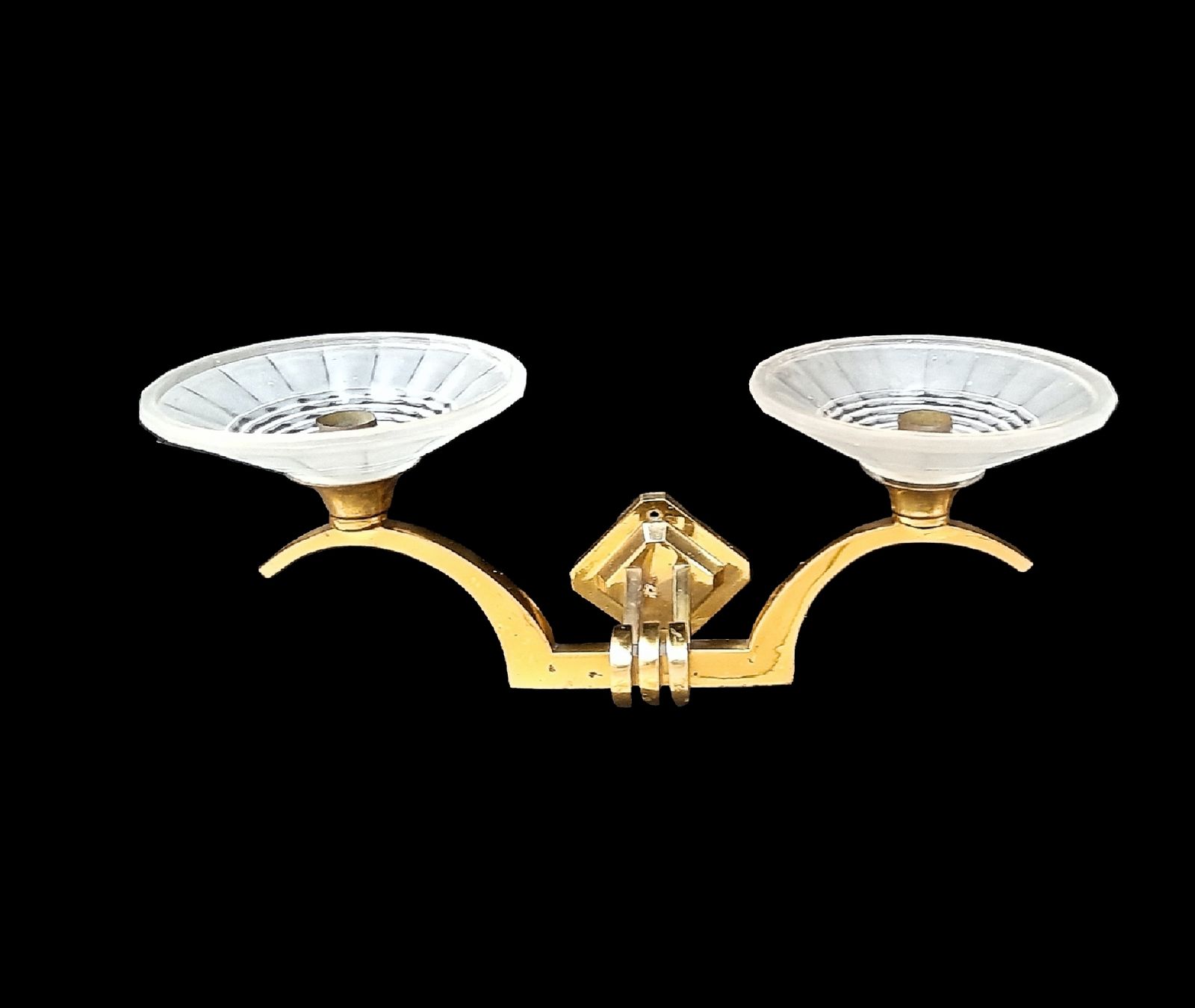 Pair Of Art Deco Wall Sconces For Living Or Dining Room Unique Sleek Design Quality Craftsmanship France 1930s photo for sale