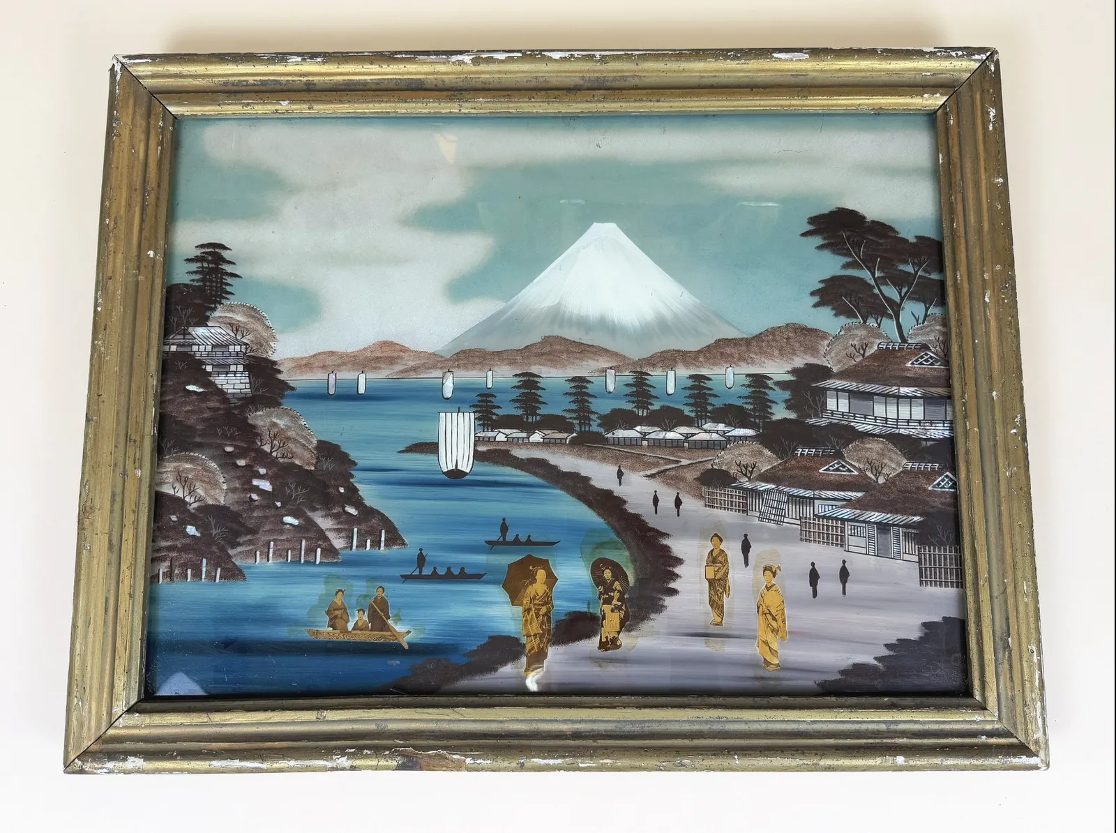 Early 20th Century Chinese Export Glass Paintings In Original Frames photo 350.0