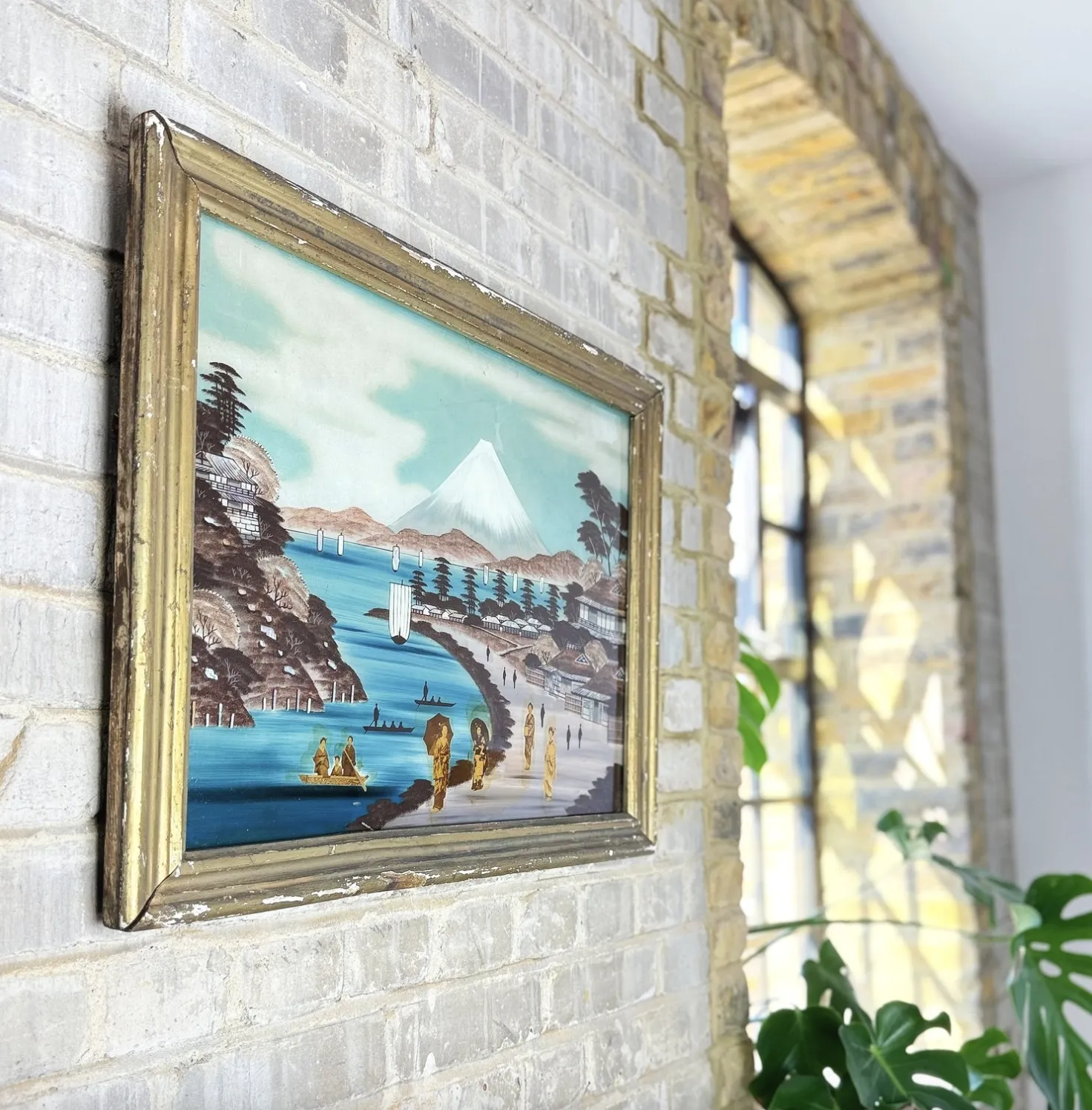 Early 20th Century Chinese Export Glass Paintings In Original Frames
