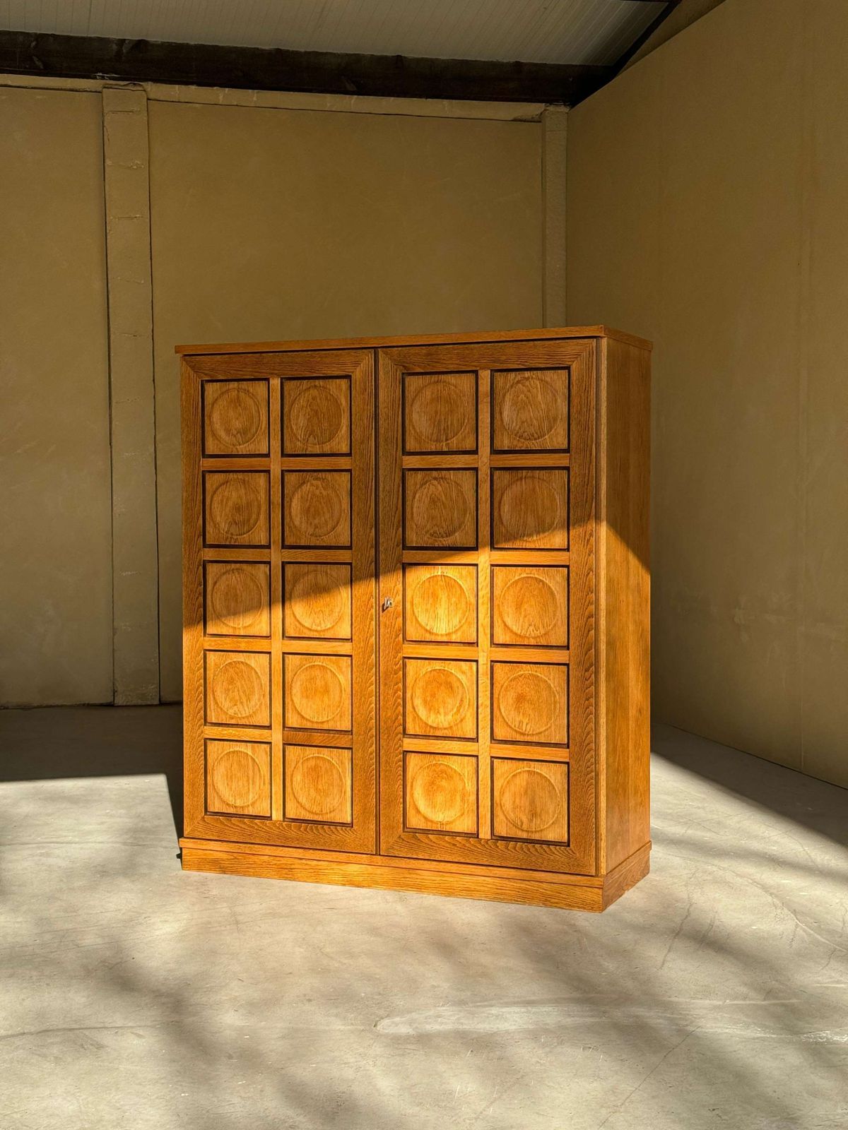 Naturel Eiken Brutalistisch Highboard, Jaren 1980 photo buy