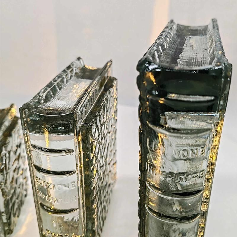 1970s Very Rare Set Of 3 Book Shaped Ashtrays In Murano Glass By Antonio Imperatore. Made In Italy. photo vintage