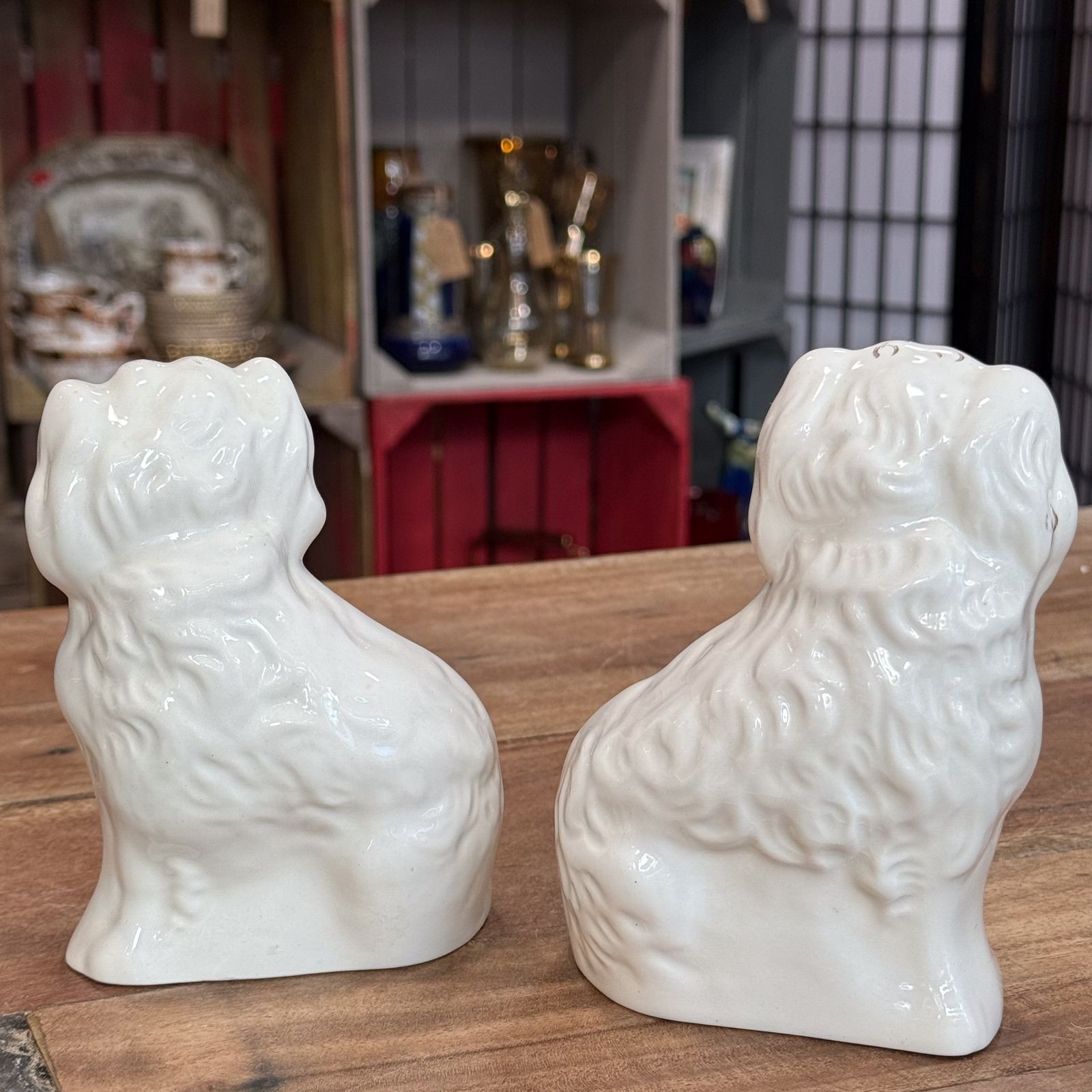 photo furniture Superb Vintage Beswick 1378 6 White Porcelain Wally Dogs