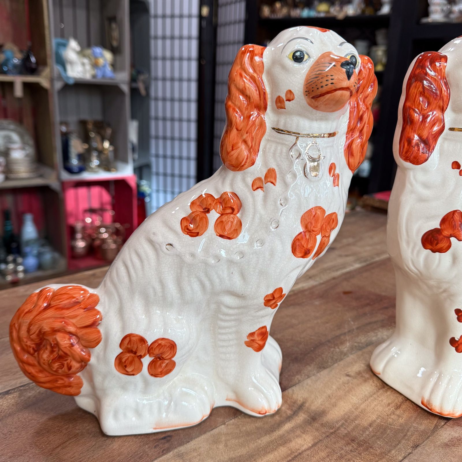 Home Decor Pair Of Vintage 1960's Arthur Wood Wally Mantel Dogs photo