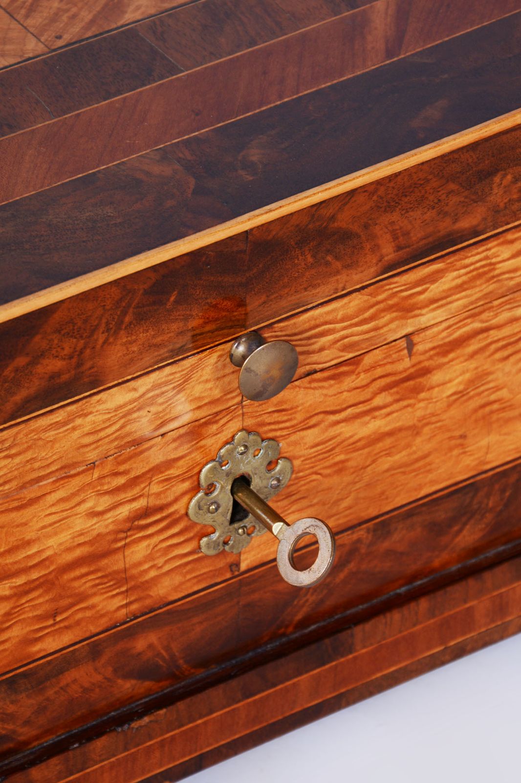 photo for sale Restored Biedermeier Jewelry Box, Ash, Maple, Spruce, Walnut, Czech, 1820s