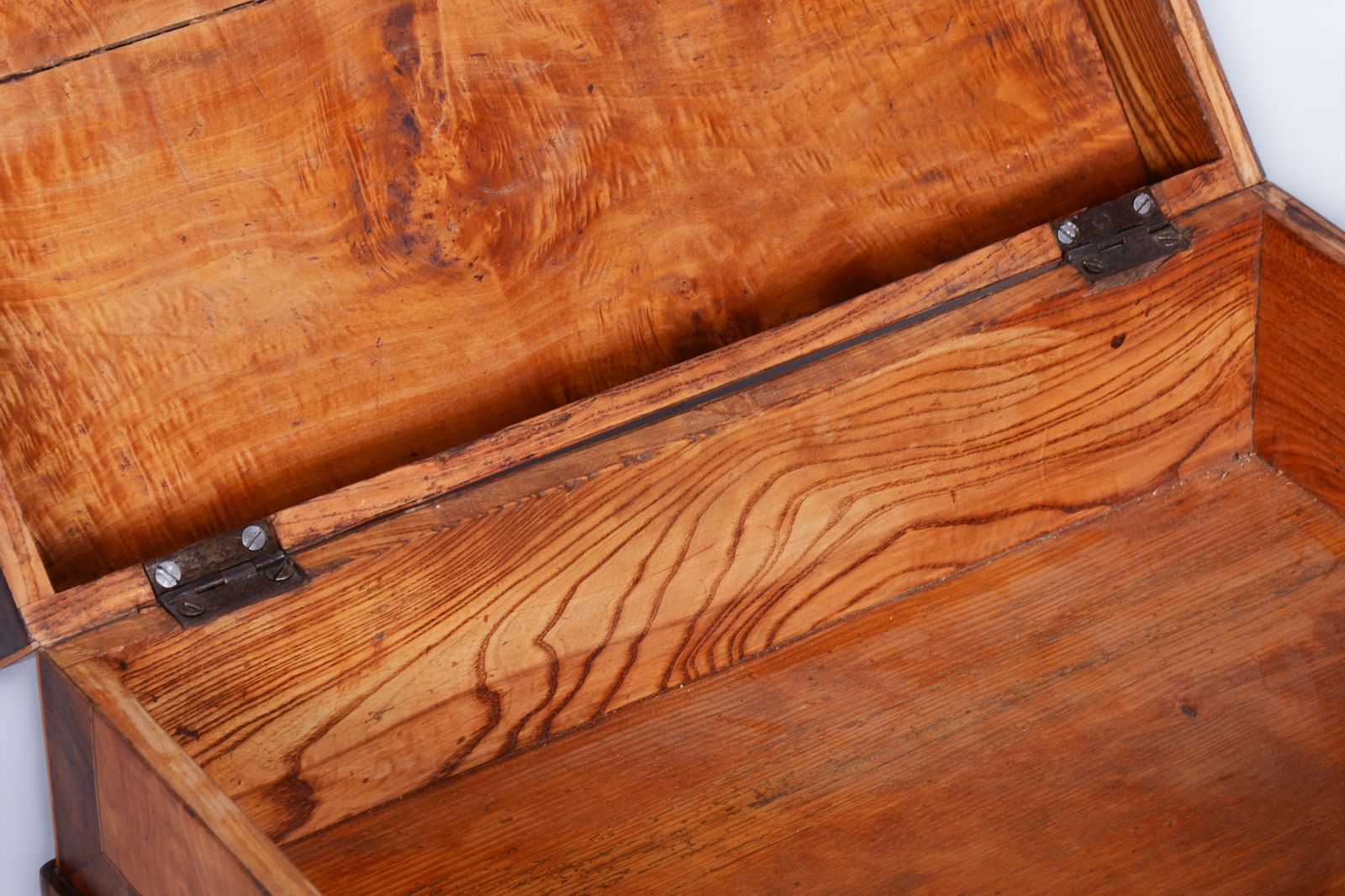 550.0 Restored Biedermeier Jewelry Box, Ash, Maple, Spruce, Walnut, Czech, 1820s photo