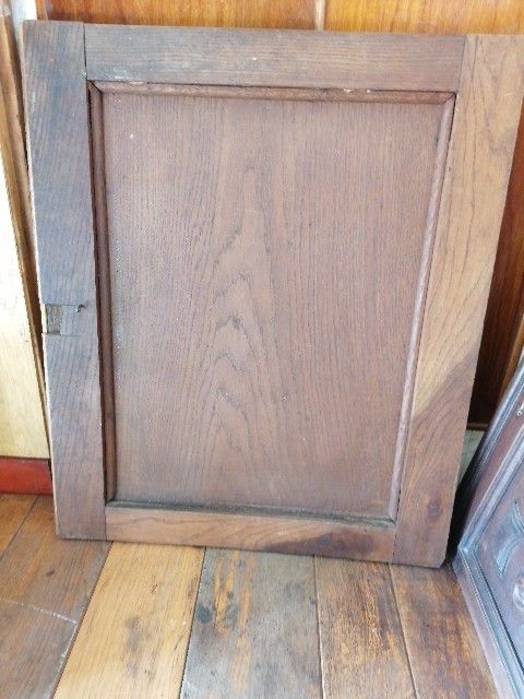 photo for sale French Arts & Crafts Antique Oak Carved Cupboard Cabinet Door Wall Panels