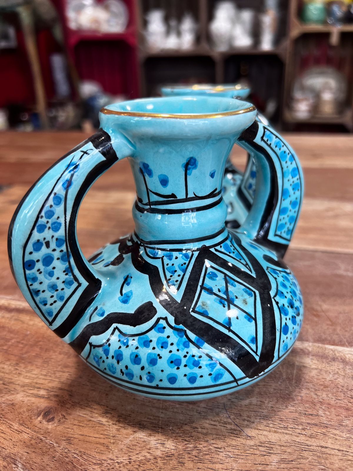 Moorish Hand Painted Tunisian Vases By Azouz Kharraz photo Home Decor