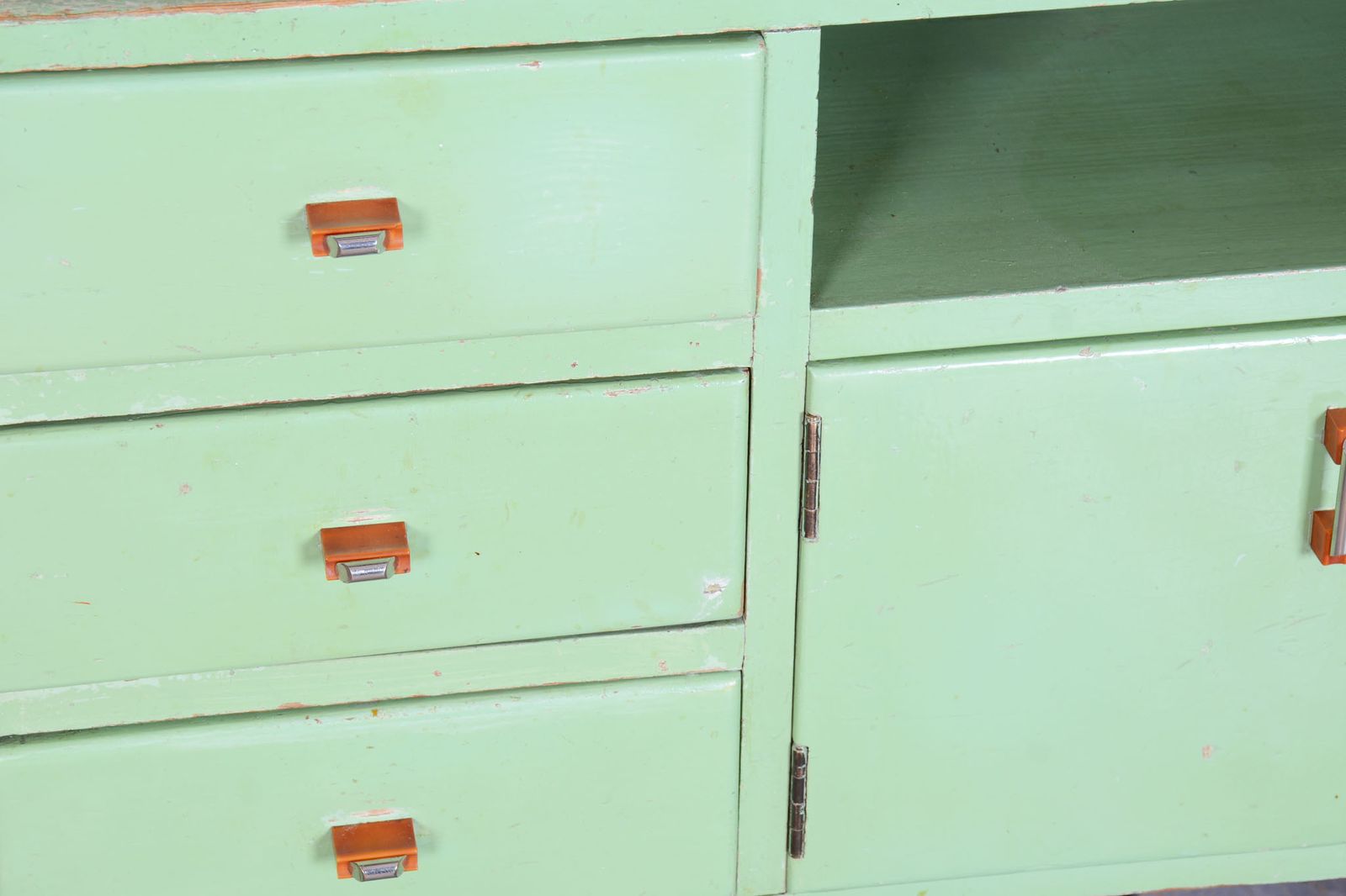photo for sale Restored Art Deco Small Cabinet, Spruce, Paint, Revived Polish, Czech, 1920s