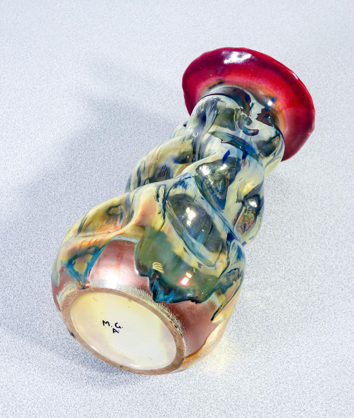 photo furniture Cermica Vase Signed M.G.A. Decorated With Lustre. Albisola Italy, First 1900
