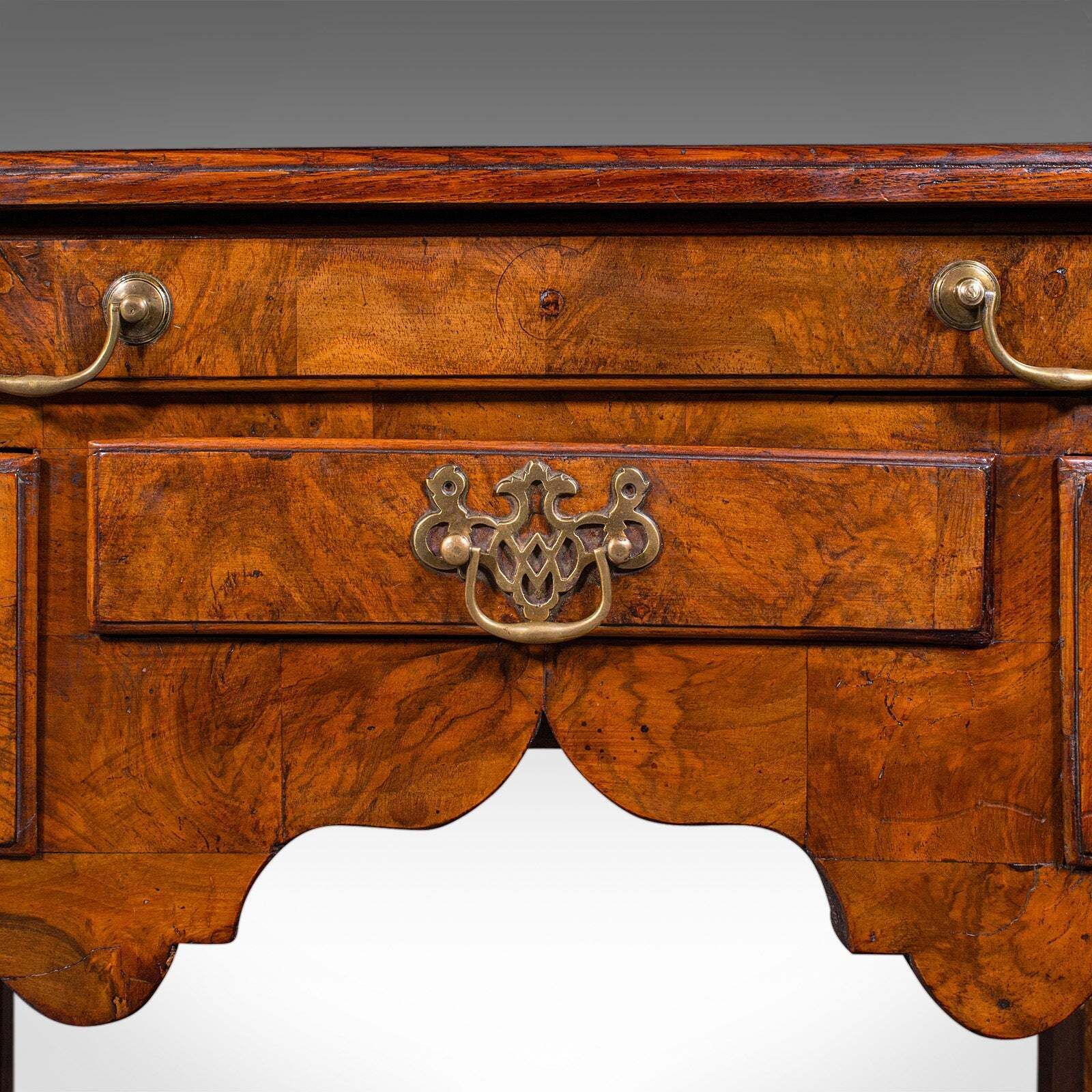 Furniture Antique Lowboy Table, Georgian, English, Burr Walnut, Oak, Hall, Side, C.1780 photo