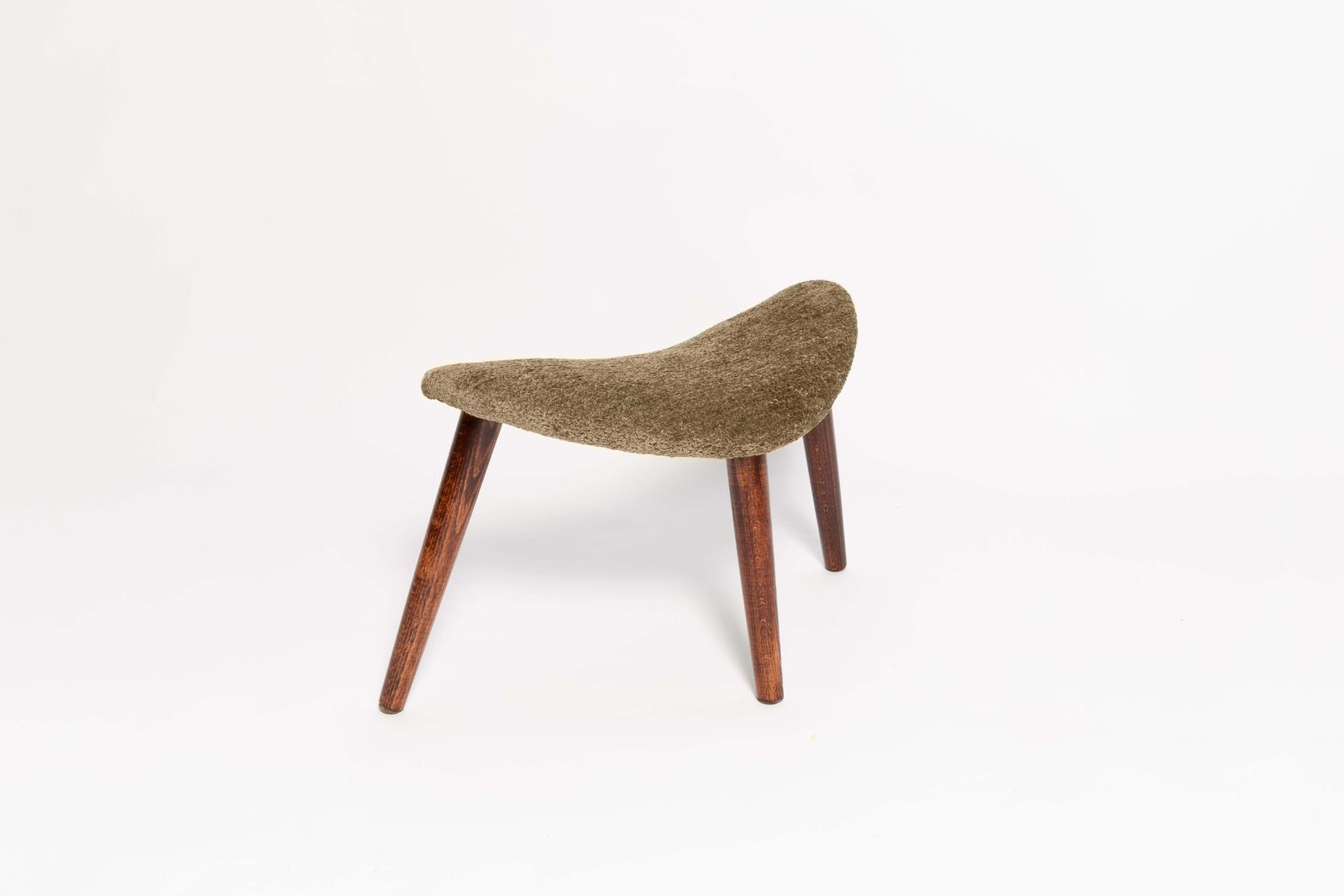 Mini Heart Stool, Olive Green Velvet, Dark Wood, Europe photo 128.0
