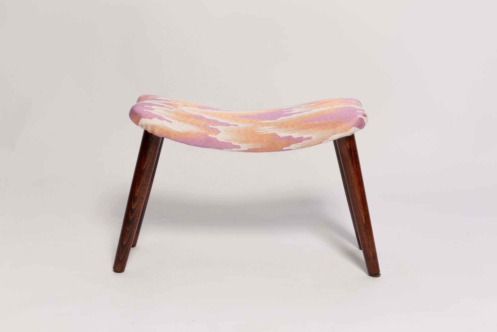 Mini Butterfly Stool, Pink Fandango Jacquard, Dark Wood, Europe 1960s photo 128.0