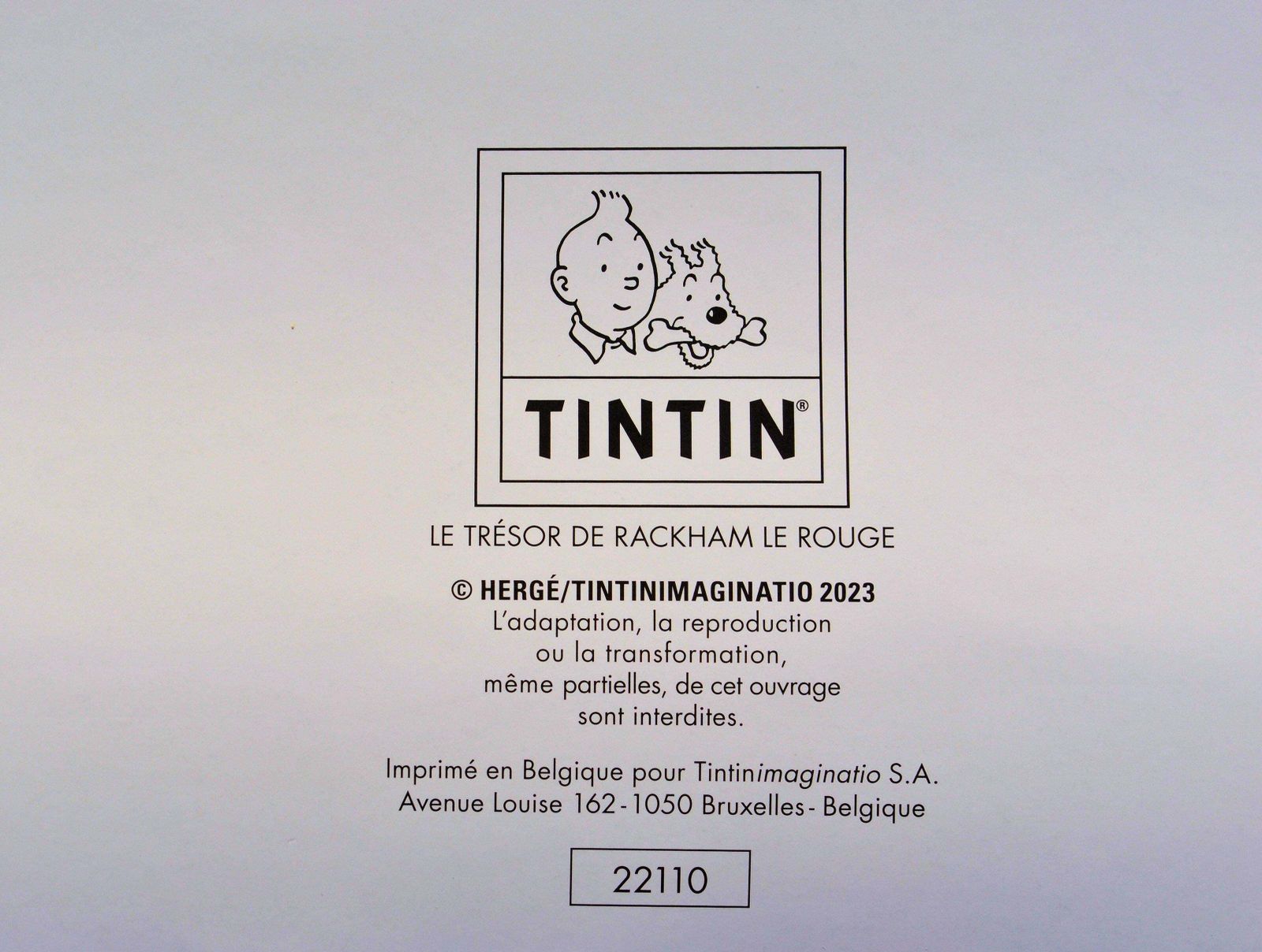 Hergetintin : Red Rackham's Treasure    Official Print (Tintin Museum)2024 photo for sale