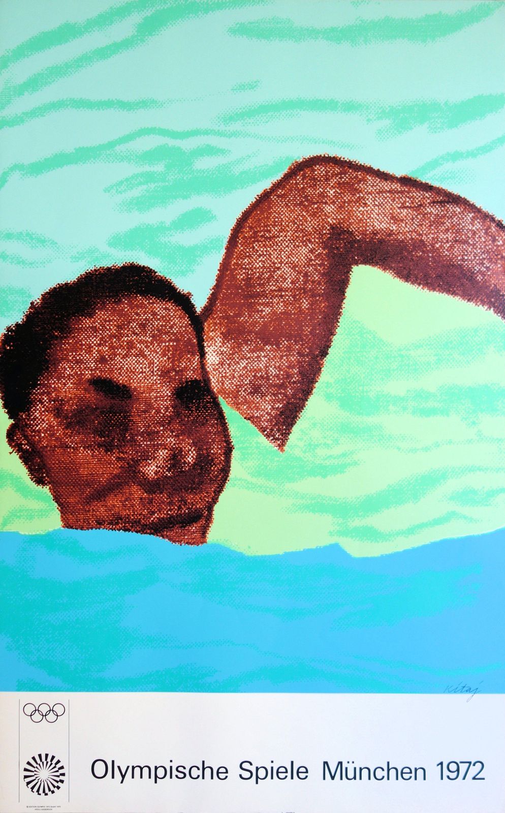 Ronald Brooks Kitajswimmer   Screenprint (Olympic Games Munich 1972)1972